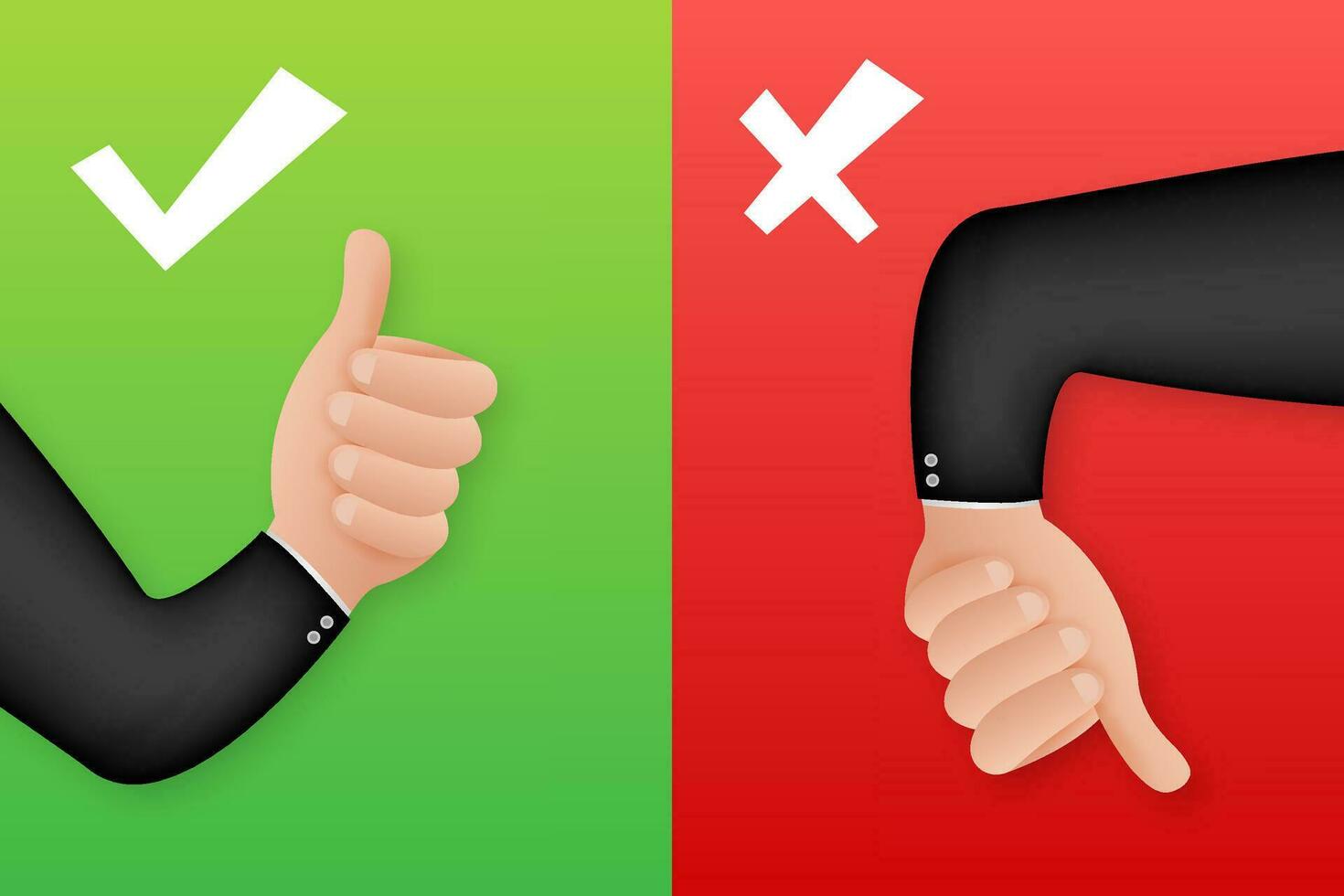 Yes and No thumb up. Feedback concept. Positive feedback concept. Choice button icon. Vector stock illustration