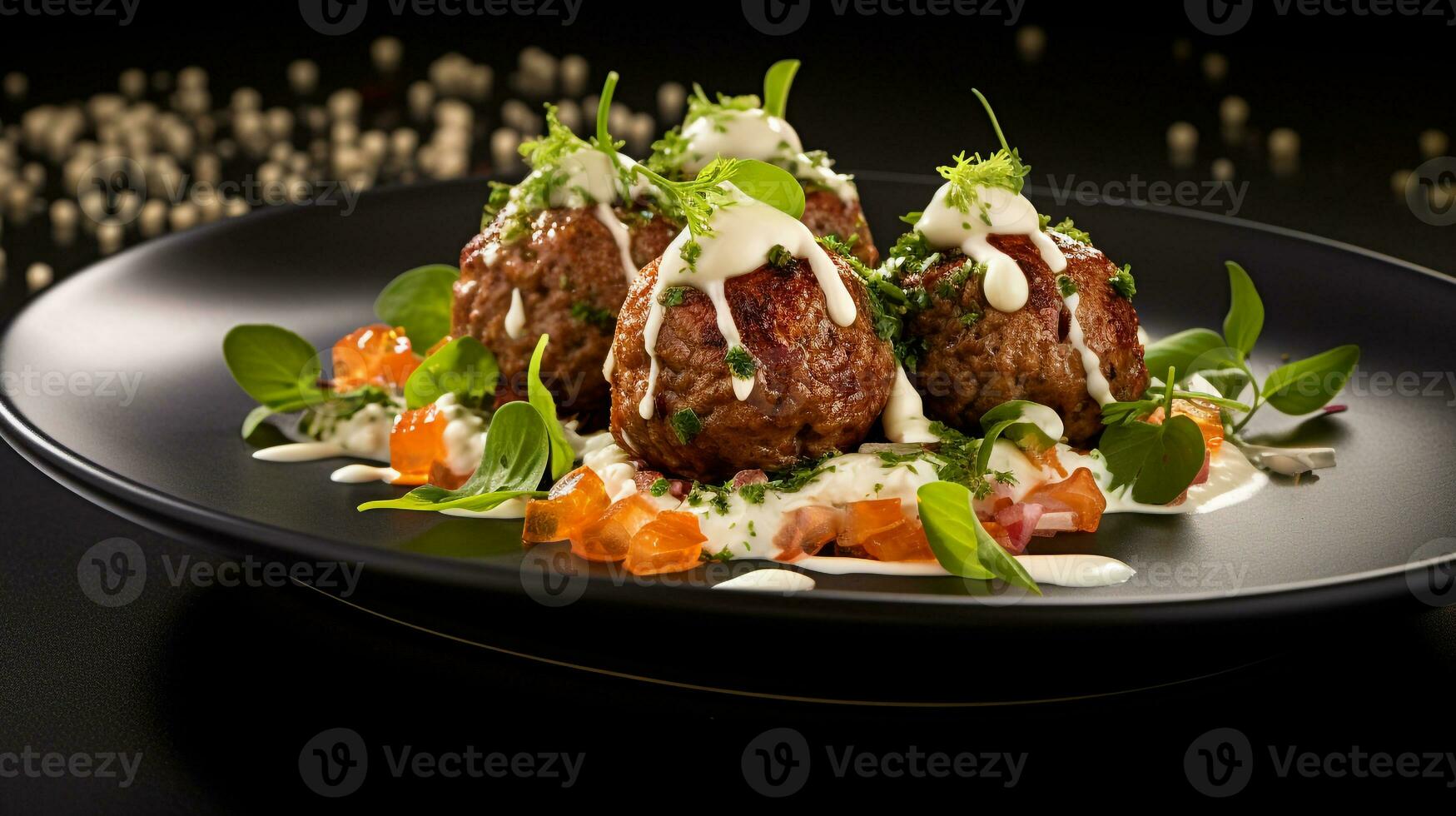 Photo of Beef Kofta as a dish in a high-end restaurant. Generative AI