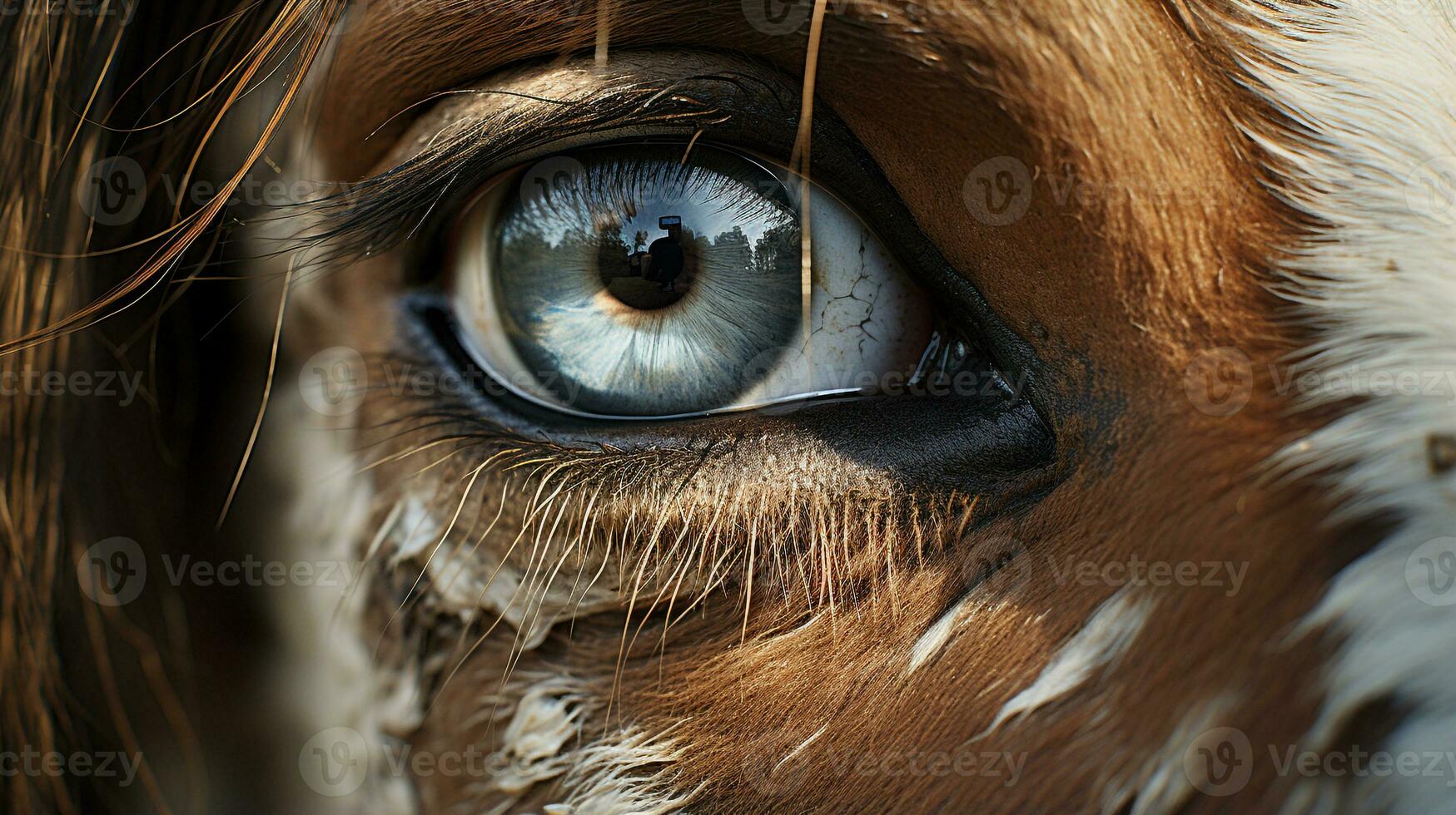 Close-up photo of a Horse looking any direction. Generative AI