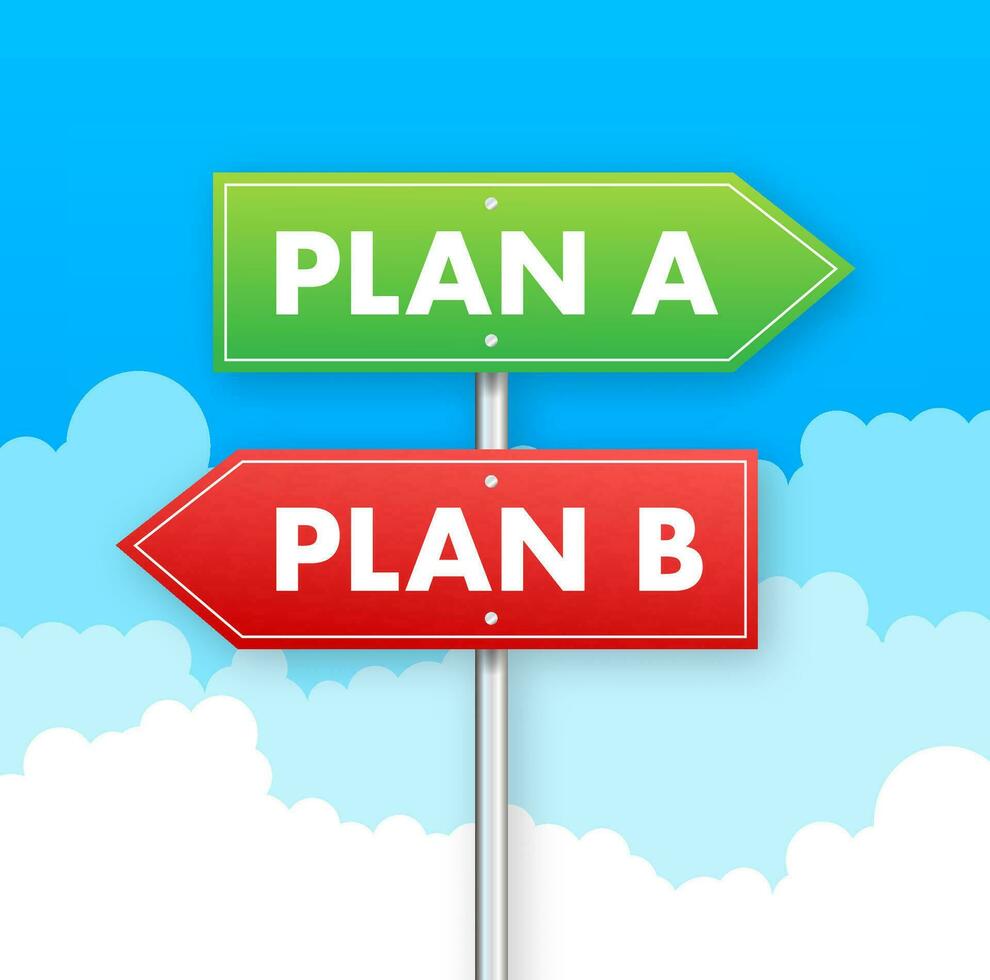 Plan a and b. Alternative idea. Business strategy. Vector stock illustration