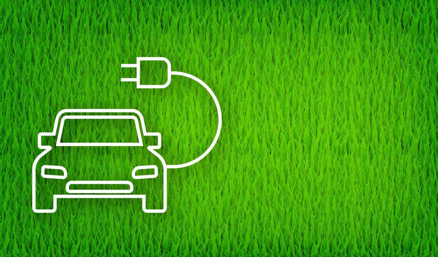 eléctrico vehículo cargando estación icono en verde antecedentes. ev cargar. eléctrico coche. neón icono. vector ilustración