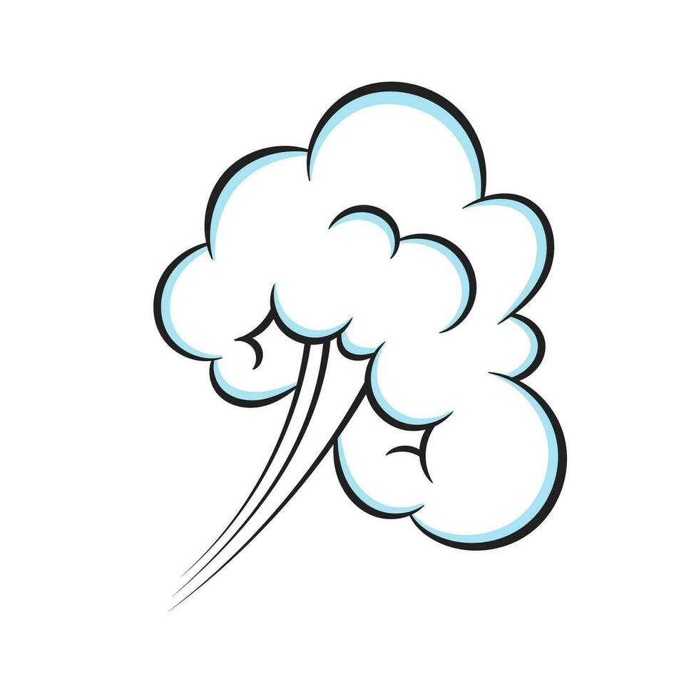 Fart smoke smelling cloud pop art comic book cartoon flat style design vector illustration.