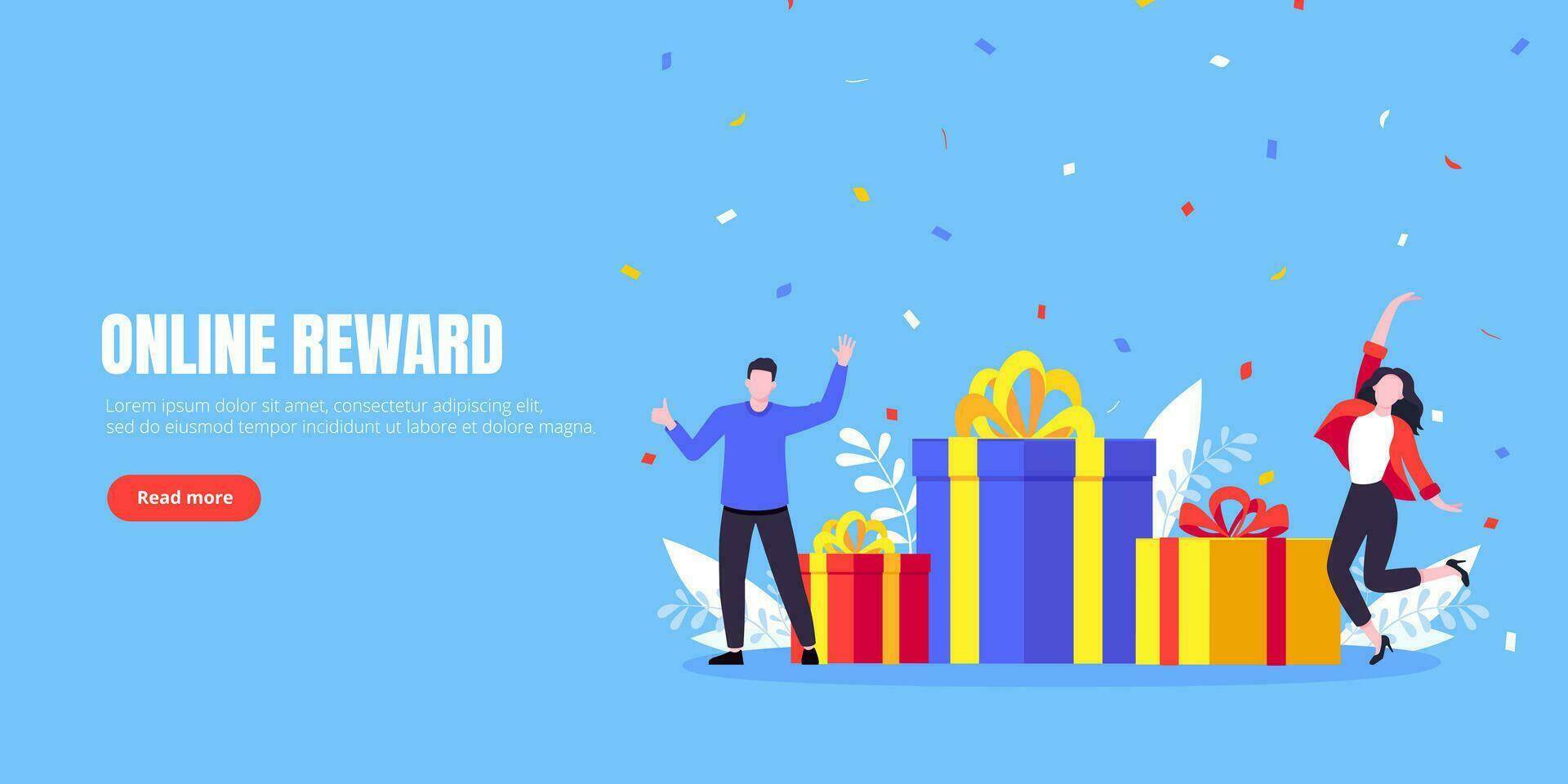 Get online reward and gifts, earn loyalty program points. vector