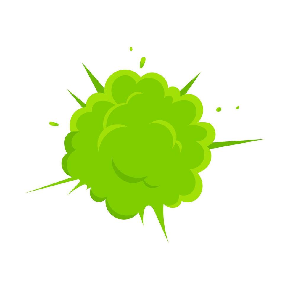 Smelling green cartoon smoke or fart clouds flat style design vector illustration.