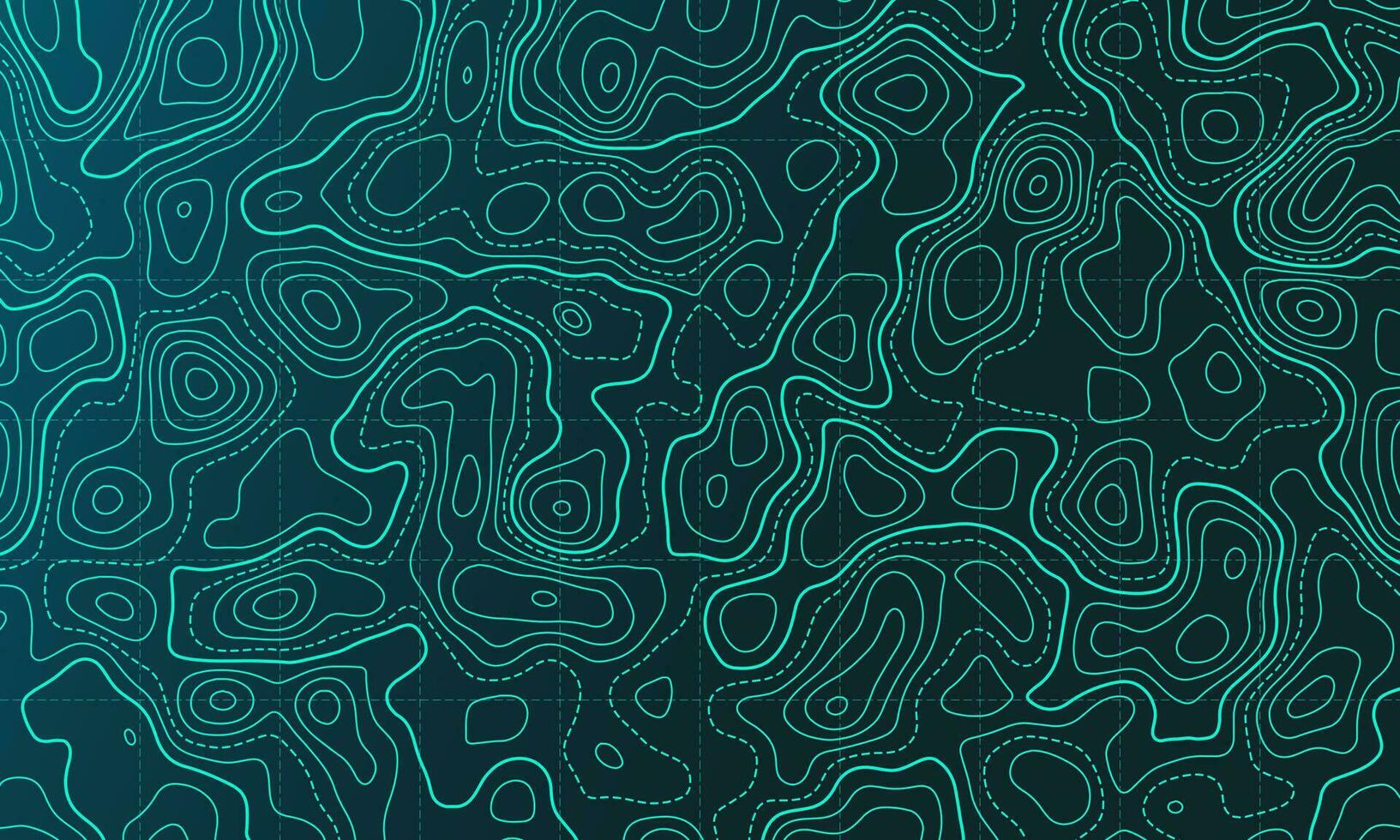 Ocean topographic line map with curvy wave isolines vector illustration.