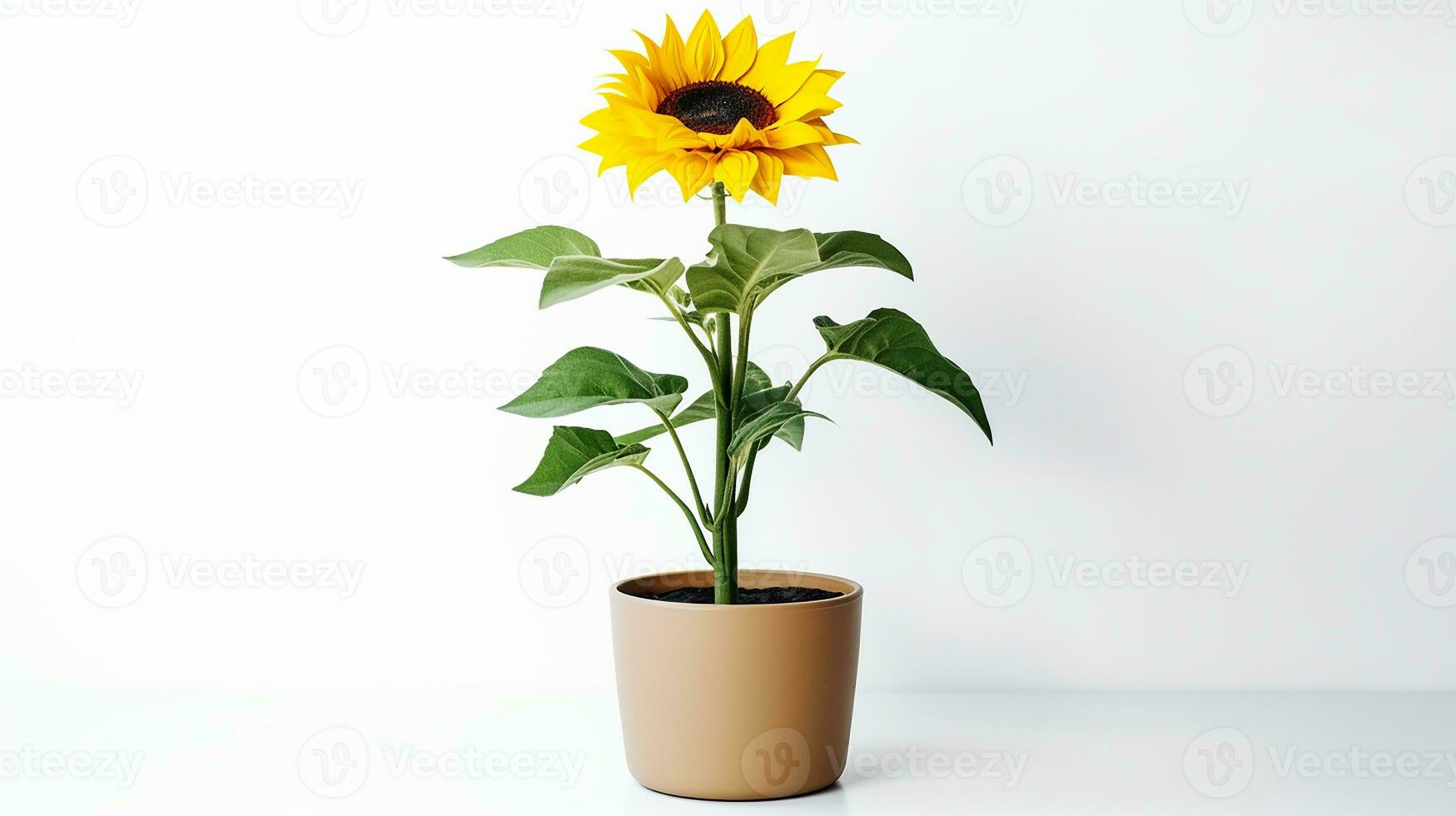 foto de girasol en maceta aislado en blanco antecedentes. generativo ai