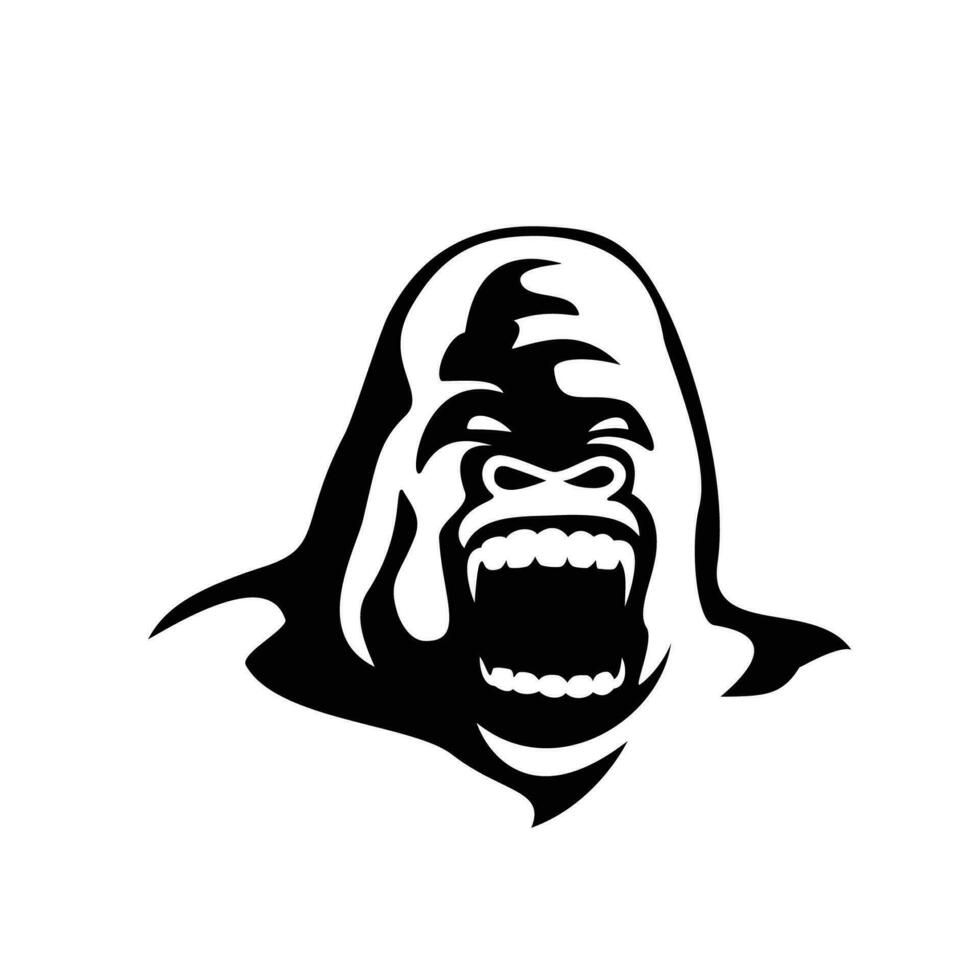 king kong head logo template. angry chimpanzee  sign and symbol. vector