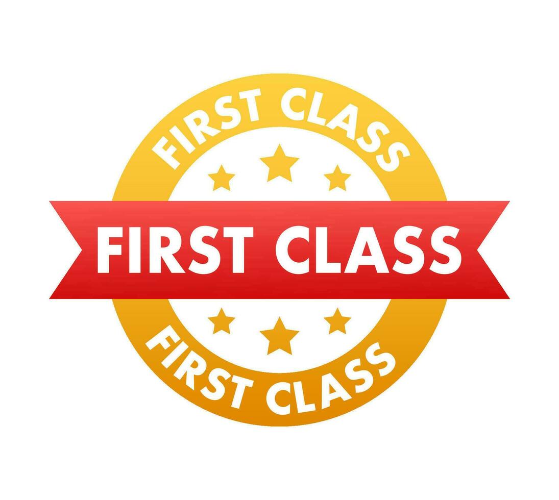 First class, badge, label Vector stock illustration