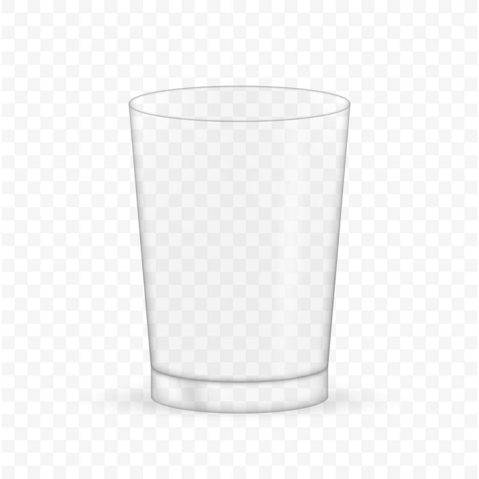 Empty realistic transparent glass. Vector stock illustration