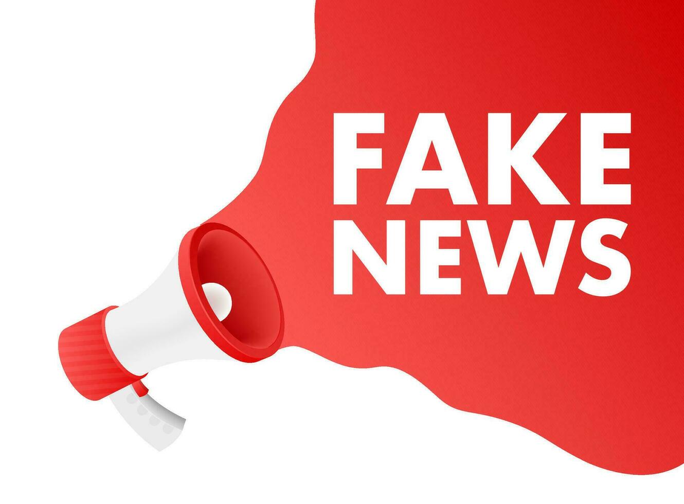 Fake news megaphone, electronic internet fraud. Vector illustration