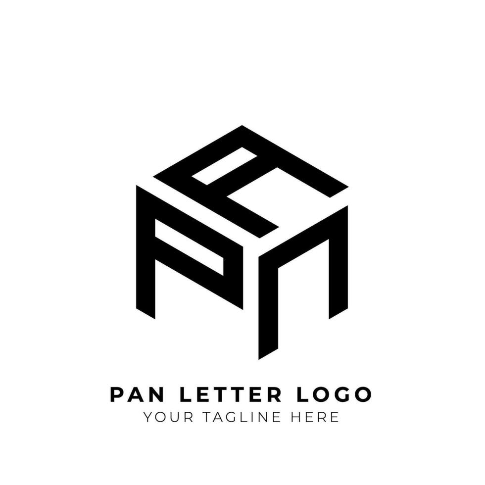 Initial Letter apn cube Logo Design Vector Template.