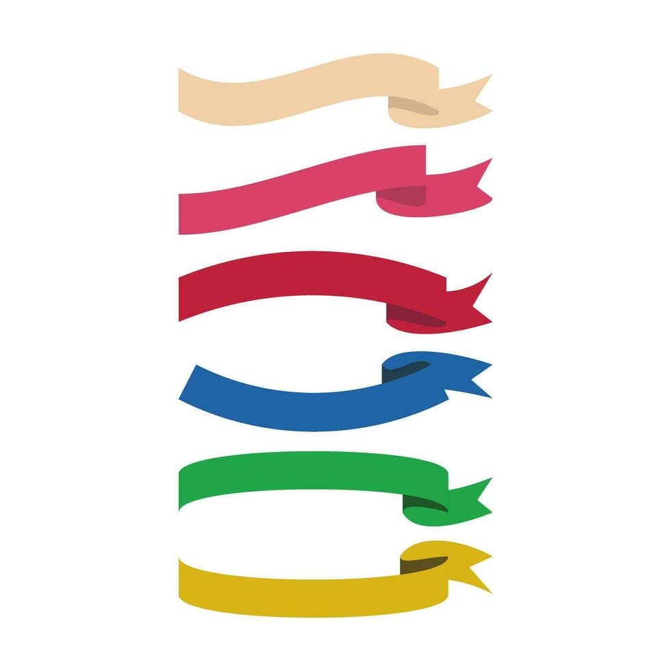 Set of ribbons. Vector illustration isolated on a white background.