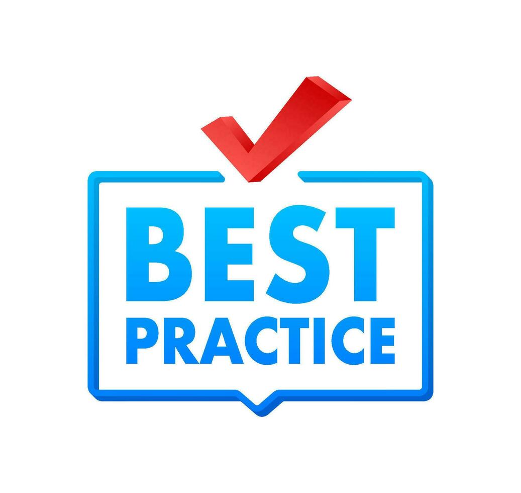 Best practice sign, label. Vector stock illustration