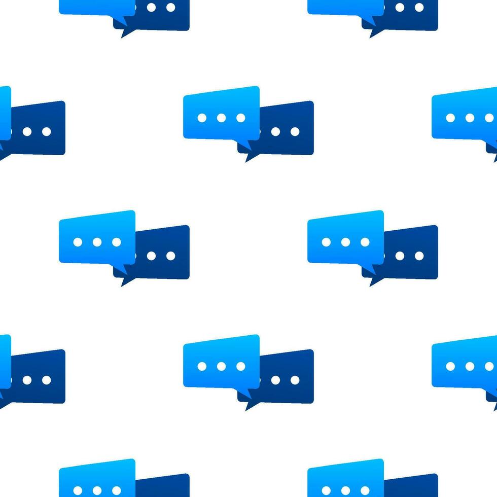 Live chat speech bubbles pattern. Blue chat bubbles pattern. Vector stock illustration