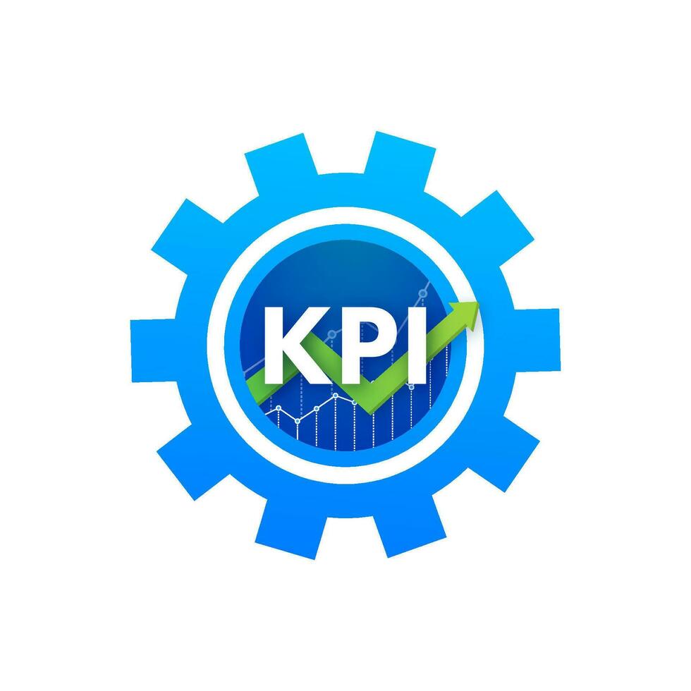 KPI Key Performance Indicator. Measurement, Optimization, Strategy Vector stock illustration
