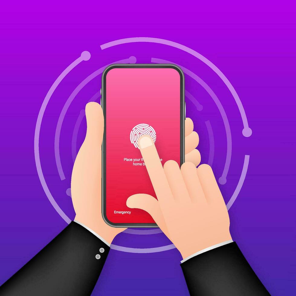 Screen lock authentication password smartphone background template. Illustration of phone ID recognition screenlock password or lockscreen passcode numbers display vector