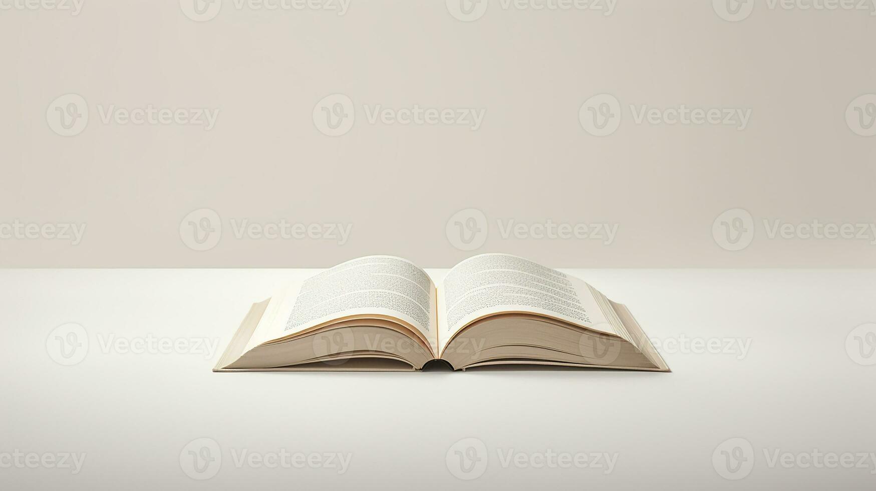 Open book isolated on white background. 3d illustration. Mock up. Generative AI photo