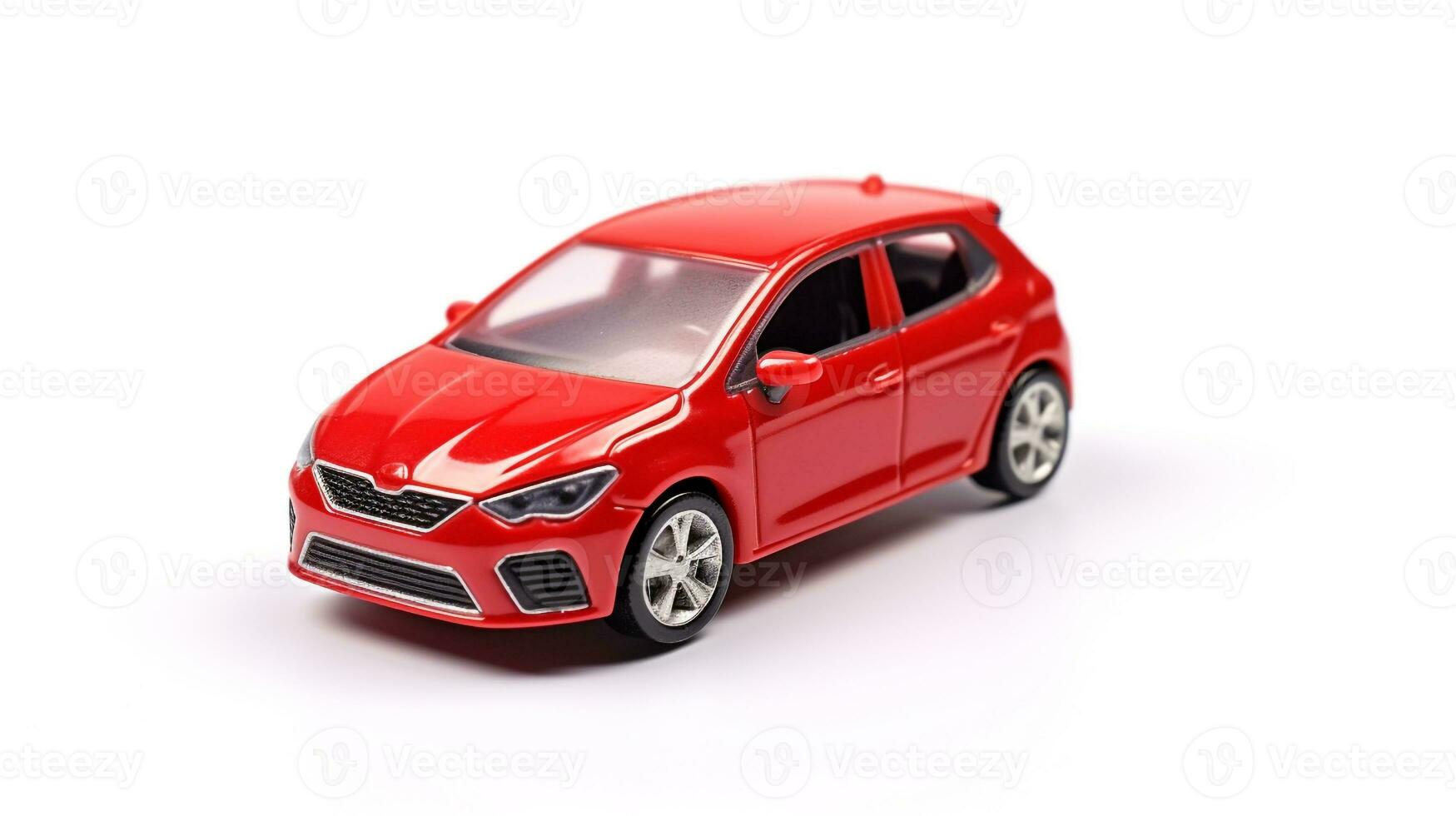 Displaying a 3D miniature Hatchback car. Generative AI photo