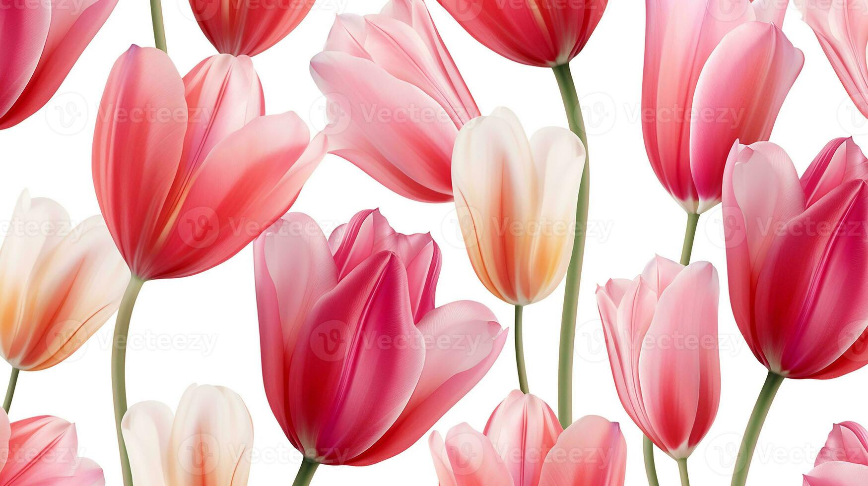 Tulip flower patterned background. Flower texture background. Generative AI photo