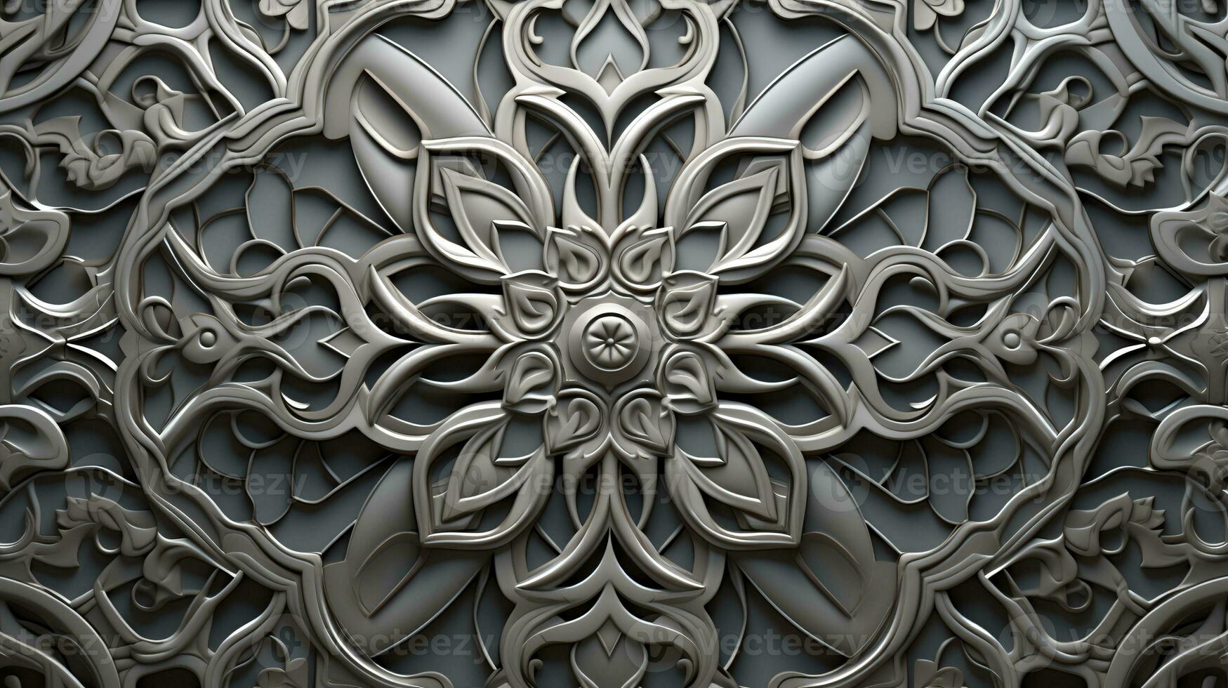 Traditional Arabic pattern in gray tone photo