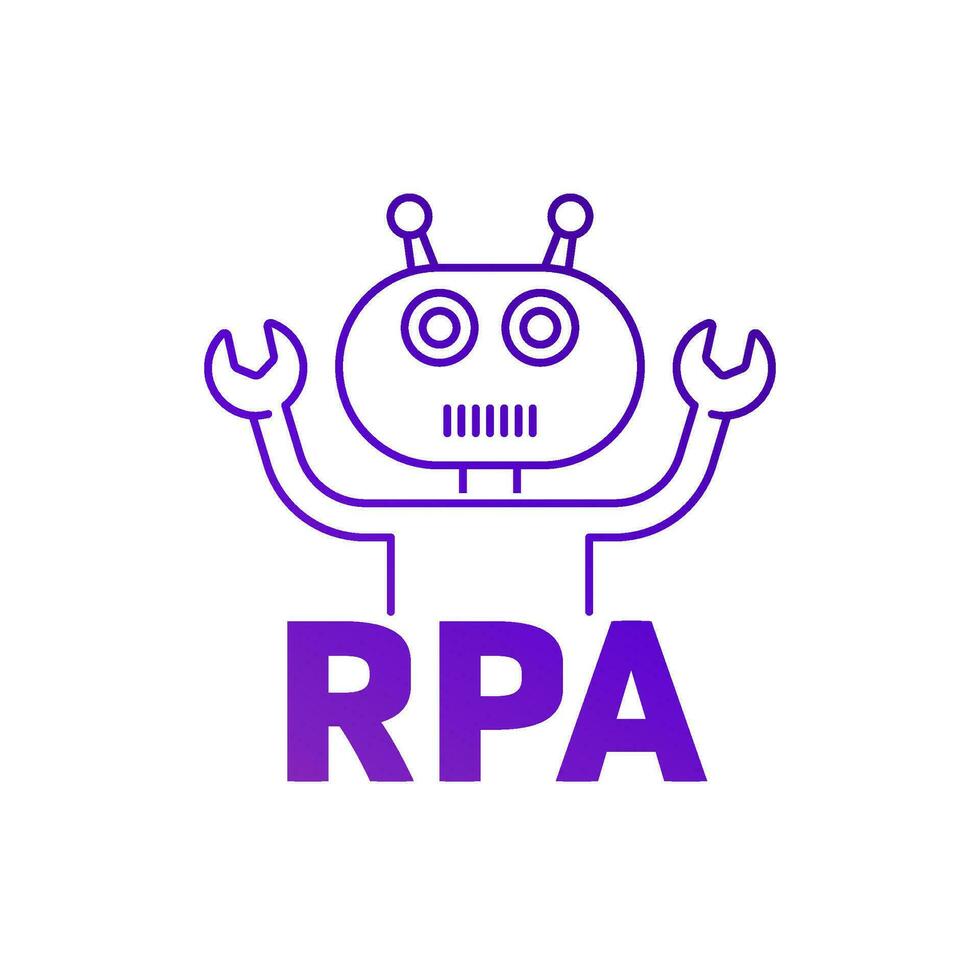 RPA bot icon, Robotic process automation vector