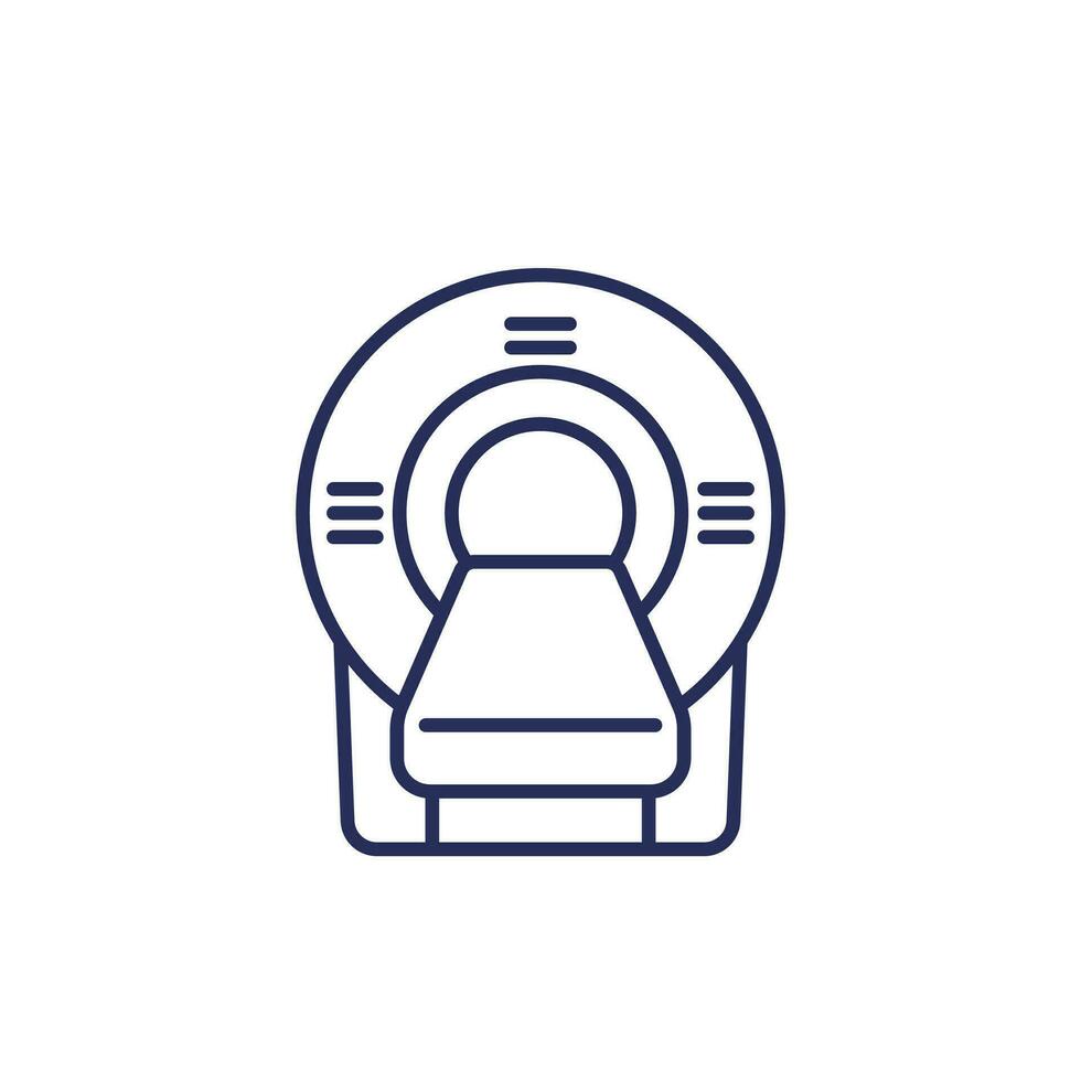 MRI scanner line icon on white vector