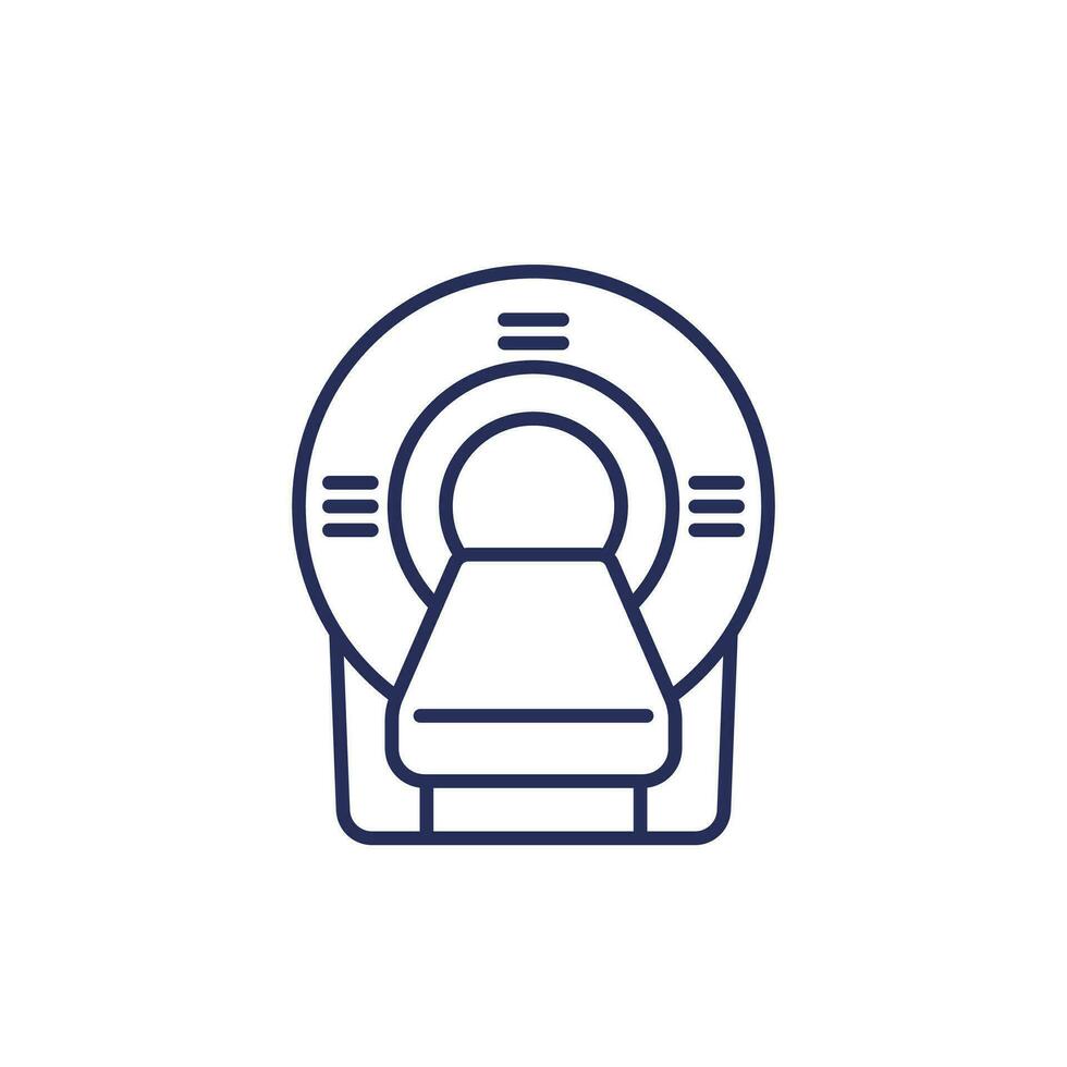 MRI scanner line icon on white vector