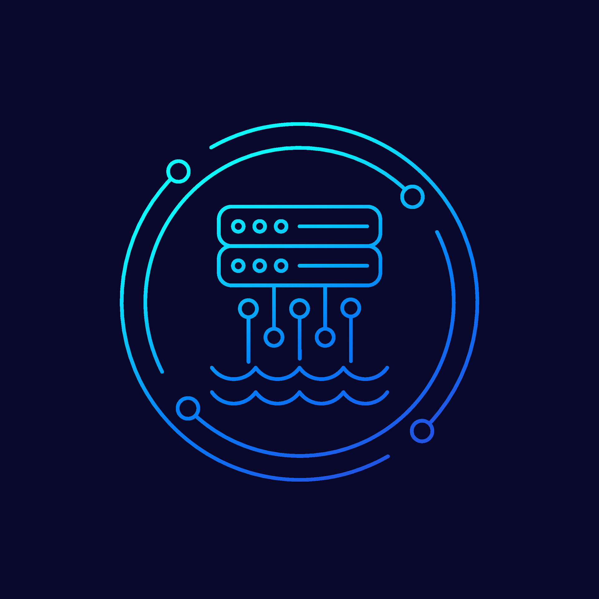 Data lake icon, storing raw data linear design 29894319 Vector Art at ...