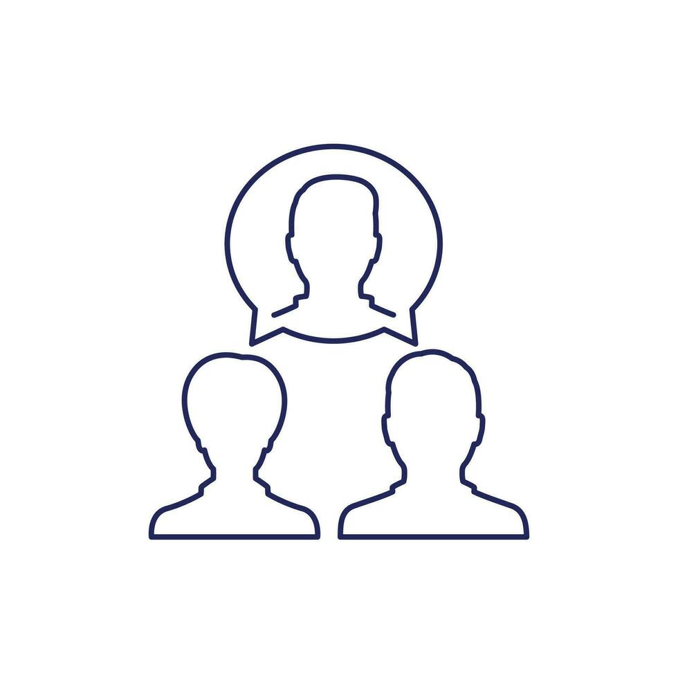 mediator line icon with man and woman vector