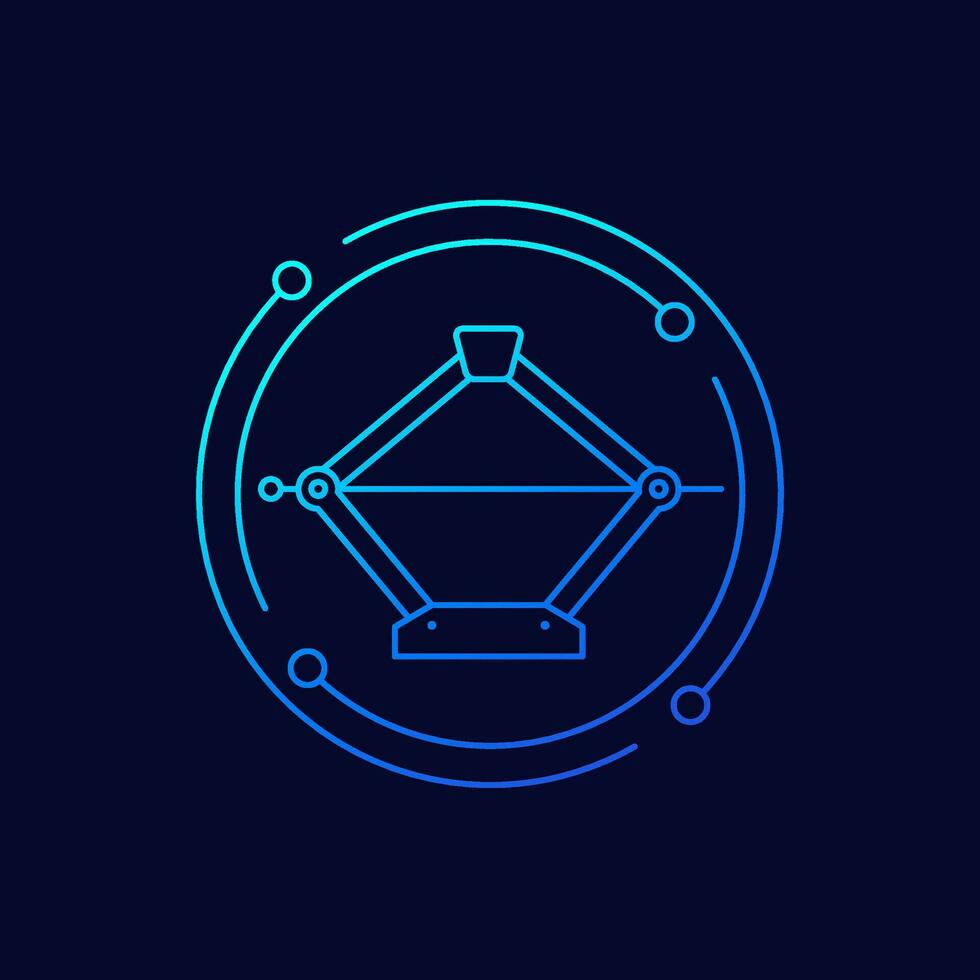 car jack icon, linear design vector