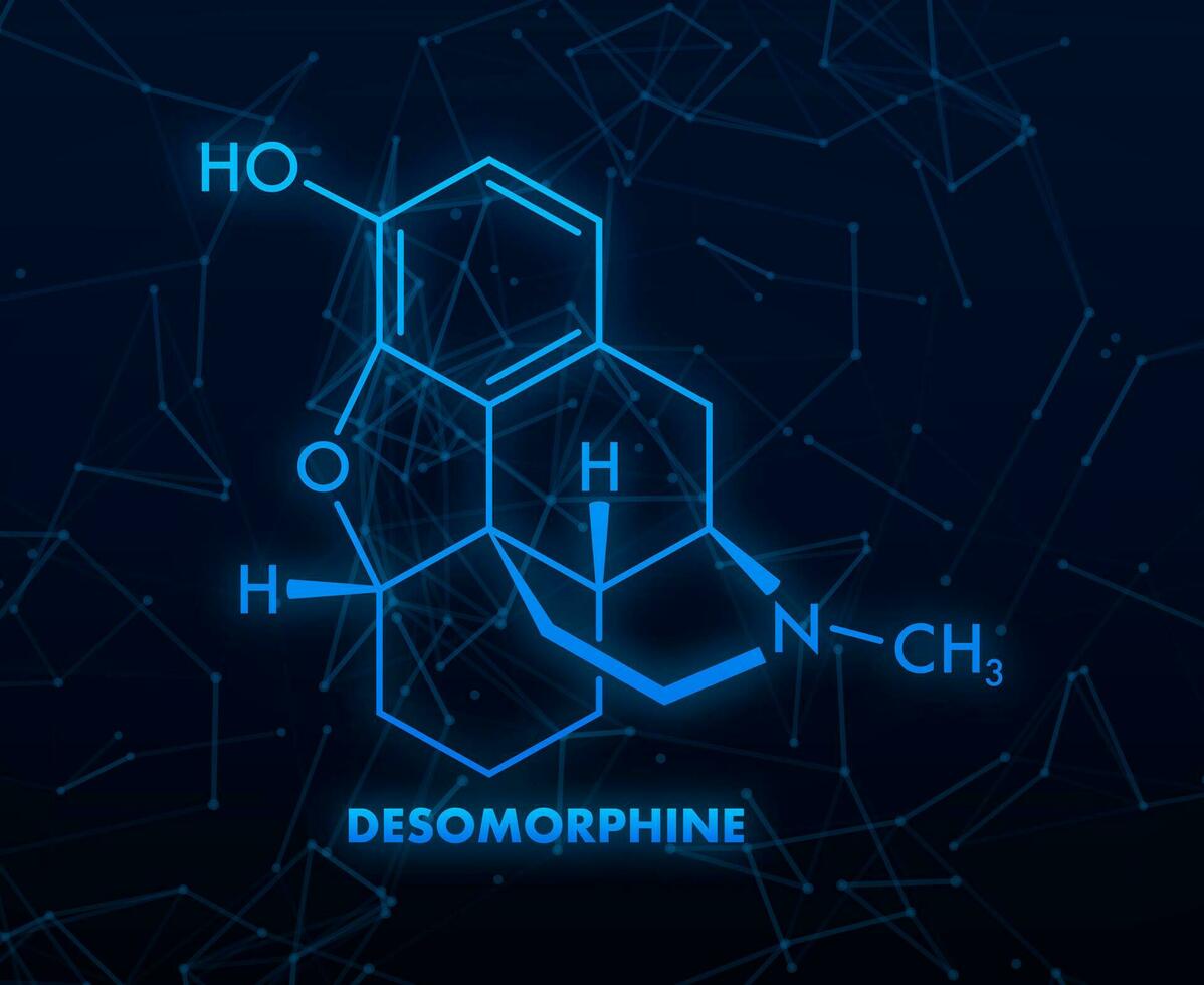 desomorfina químico fórmula. desomorfina químico molecular estructura. vector