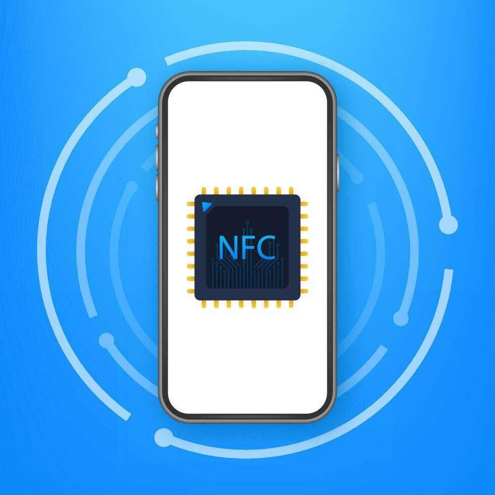 sin contacto inalámbrico pagar firmar logo. nfc tecnología. vector valores ilustración