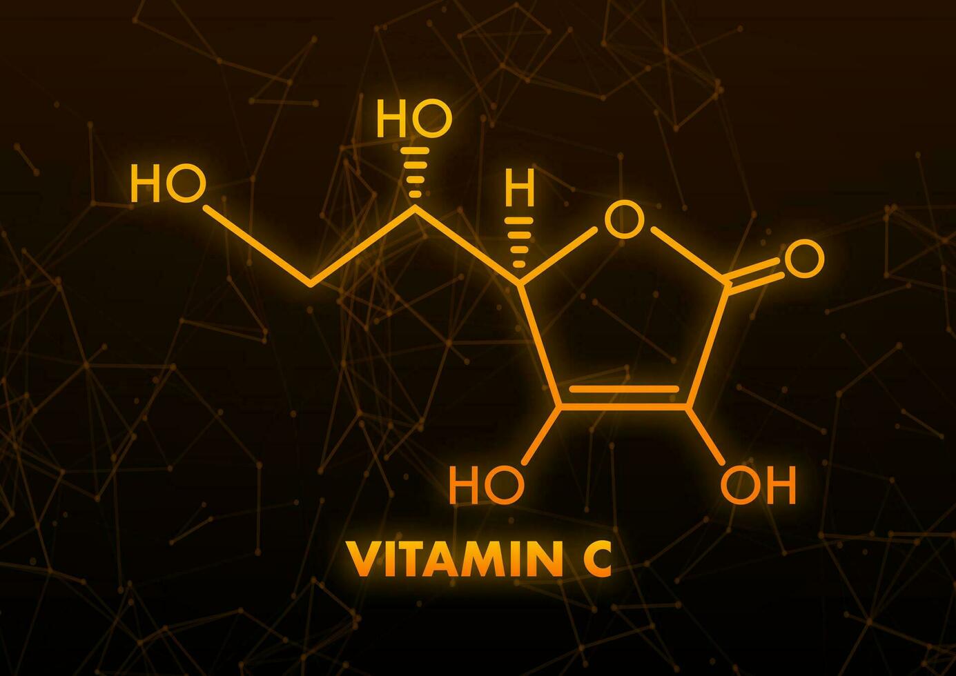 3d vitamina C fórmula para concepto diseño. salud cuidado concepto. vector