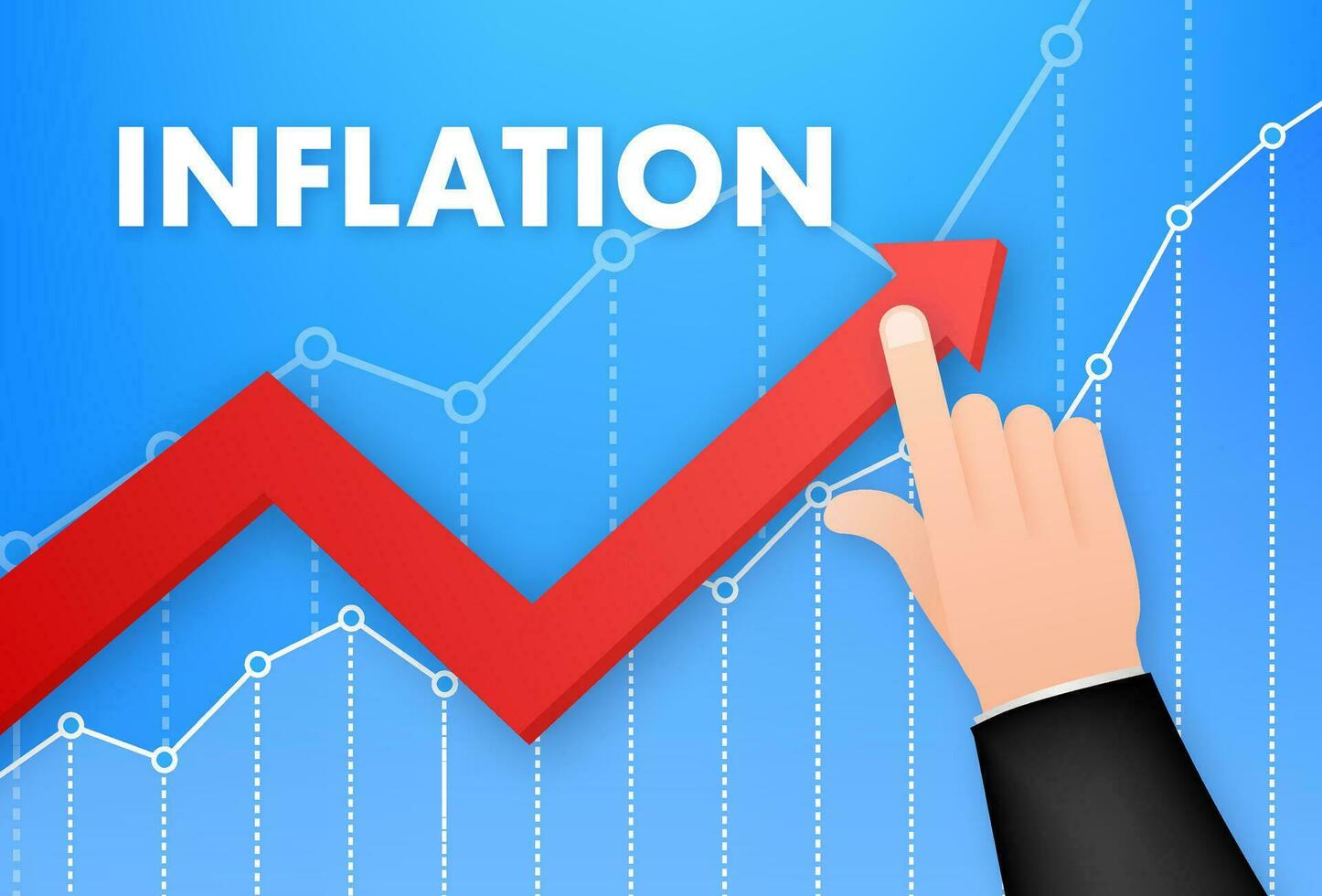 inflationary financial crisis. Inflation estimator or gauge. Vector stock illustration