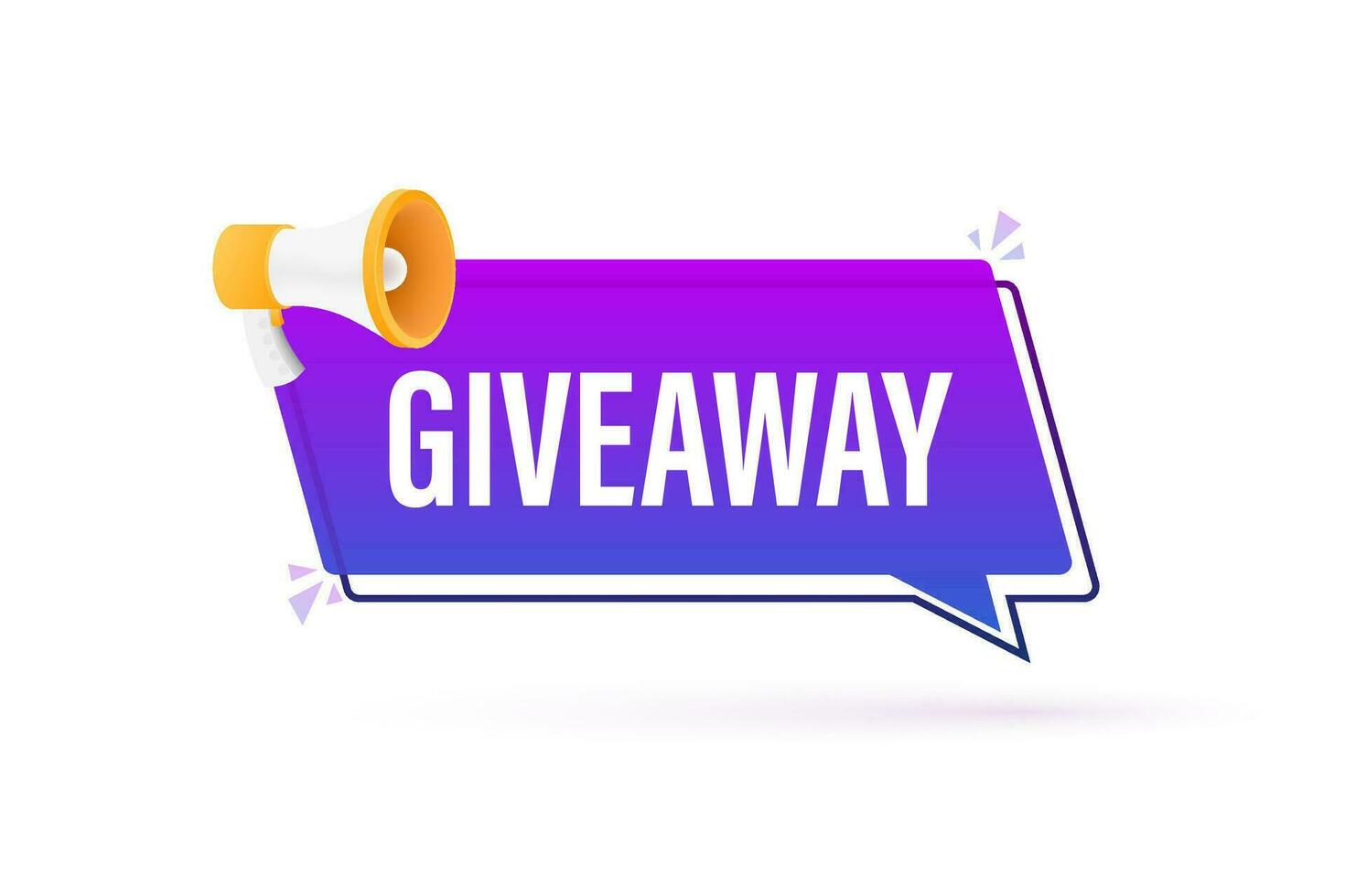 Modern flat style template with giveaway megaphone for banner design. Social media like icon concept. Vector illustration