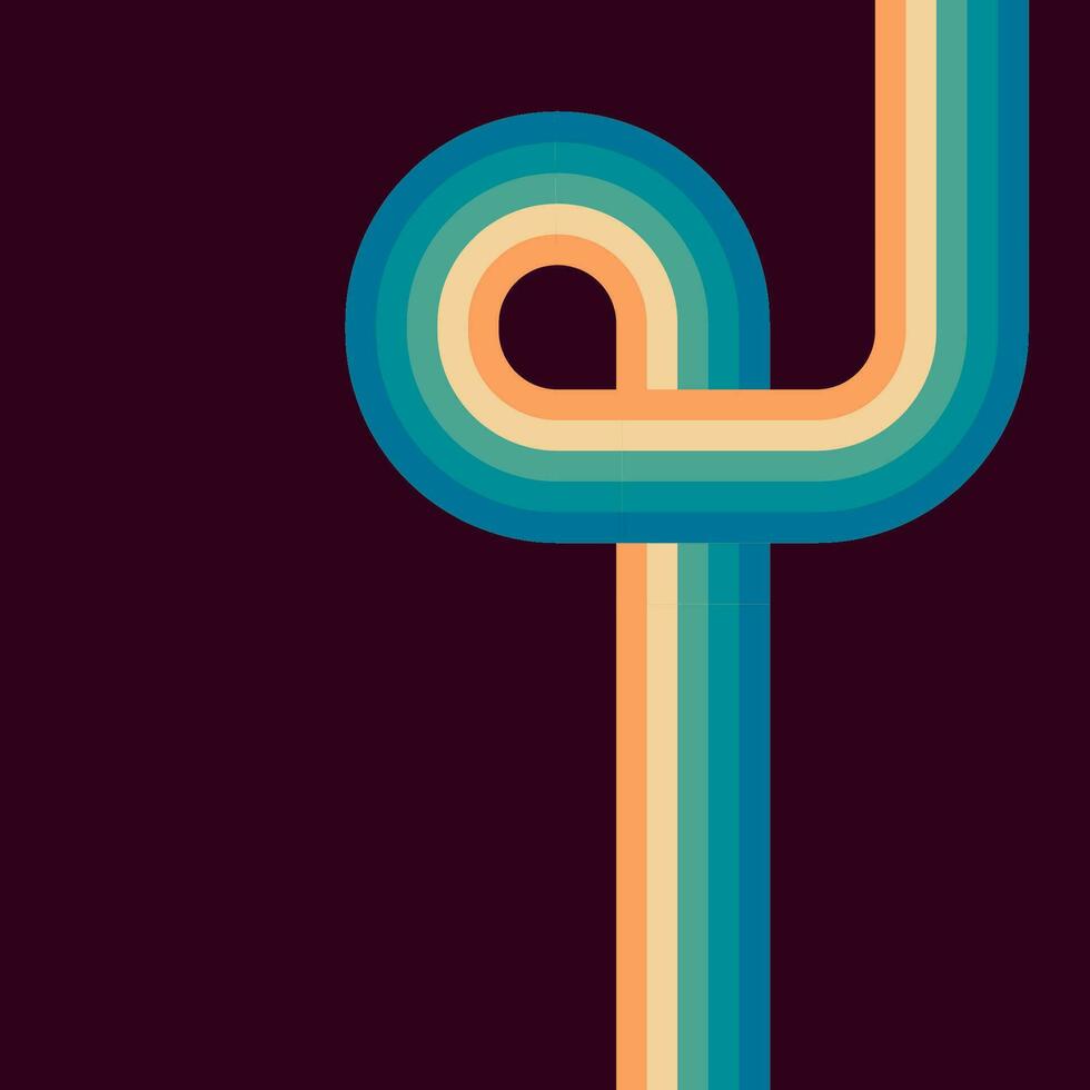 70s, 1970 abstract vector stock retro lines background. Vector illustration