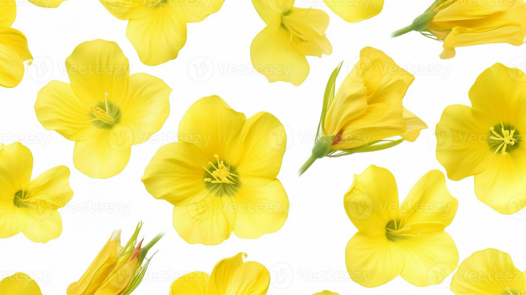 Evening Primrose flower patterned background. Flower texture background. Generative AI photo