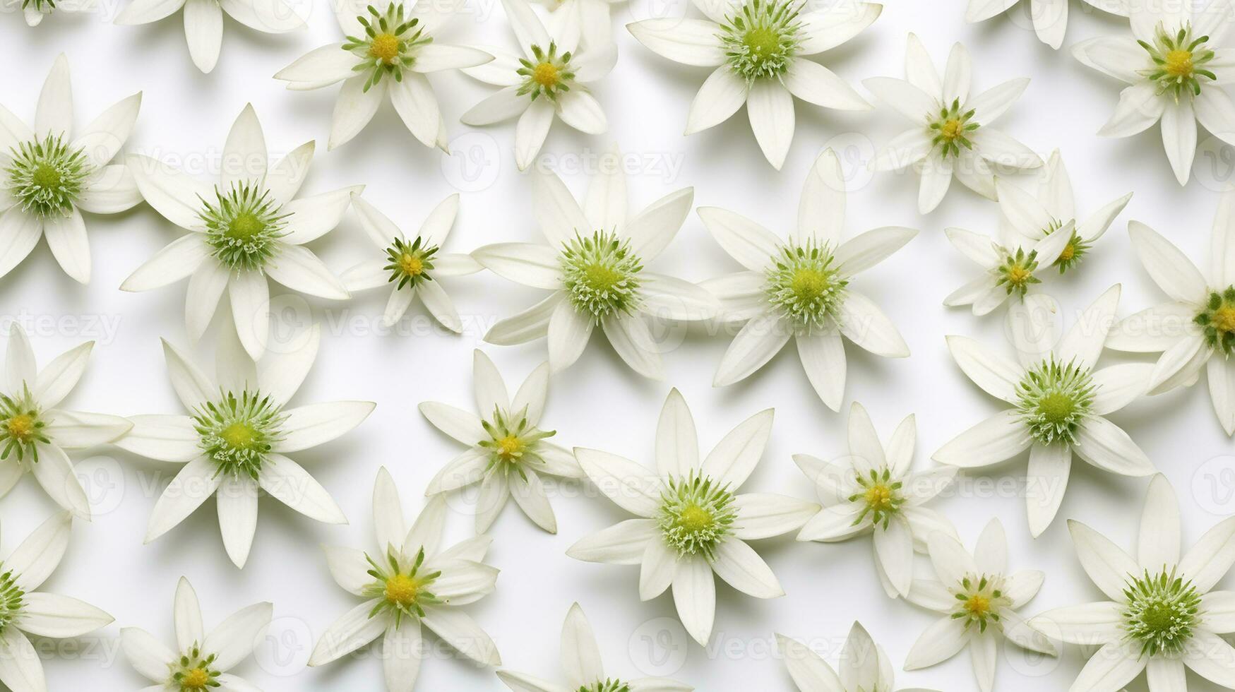 Edelweiss flower patterned background. Flower texture background. Generative AI photo