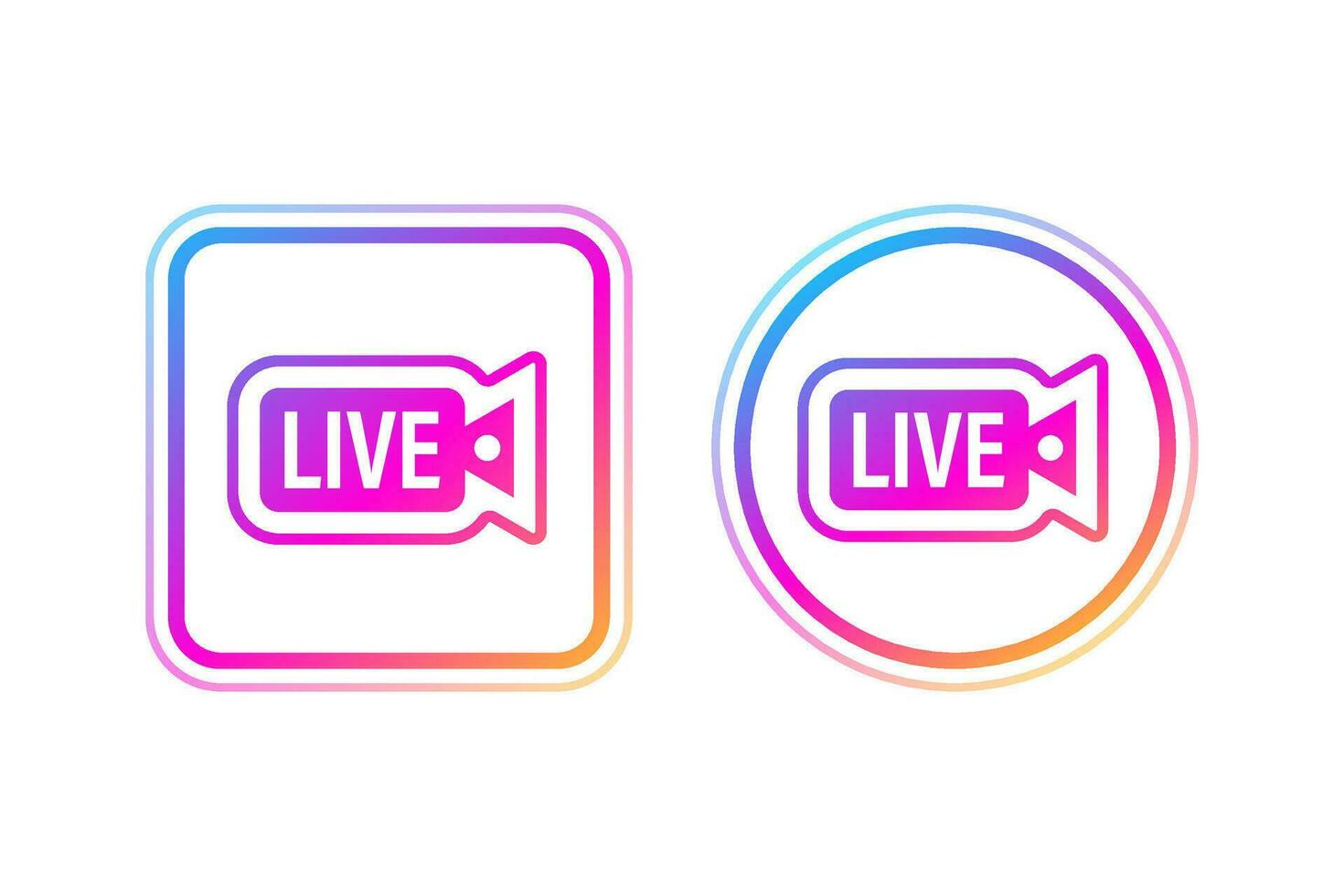 Social media icon avatar frame. Live stories user video streaming. Vector illustration