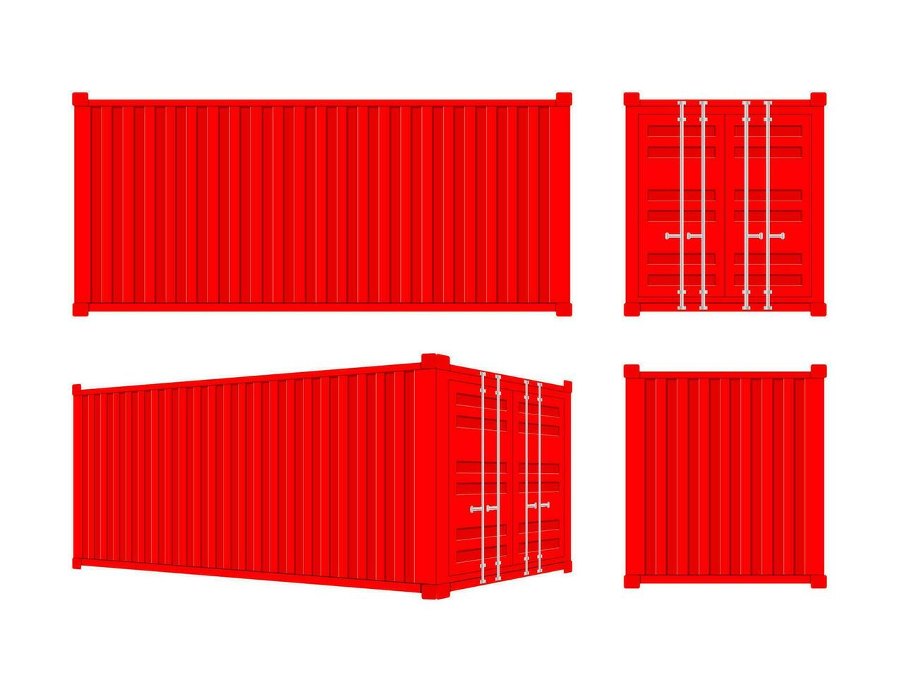 rojo Envío carga envase veinte y cuarenta pies. para logística y transporte. vector valores ilustración