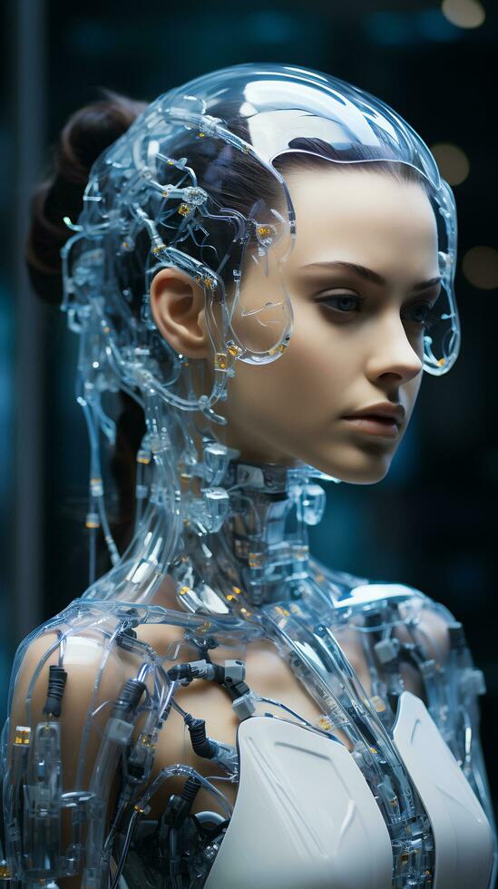 Image of humanoid robot powered by AI photo