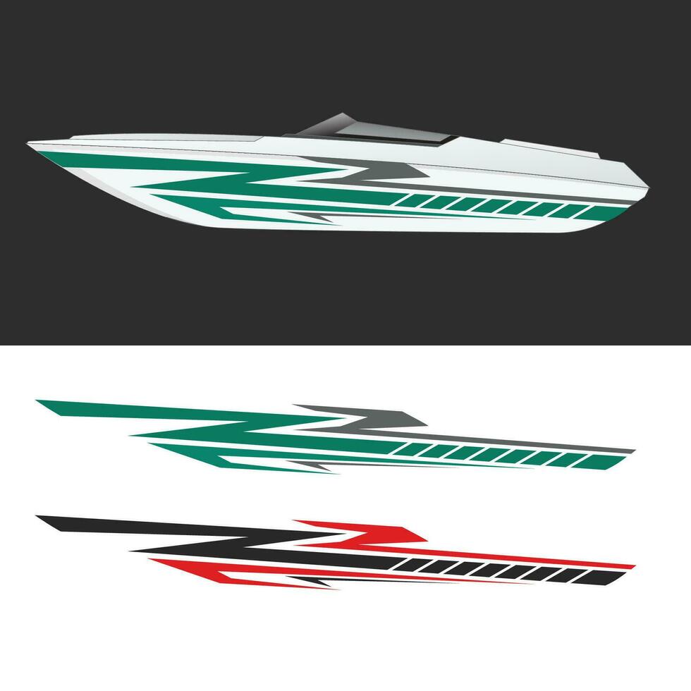 yacht wrapping sticker design vector. yacht modification stickers vector