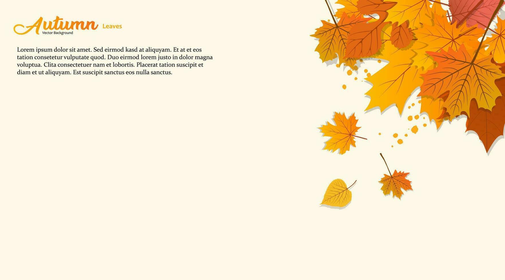 Vector background with red, orange, brown and yellow falling autumn leaves