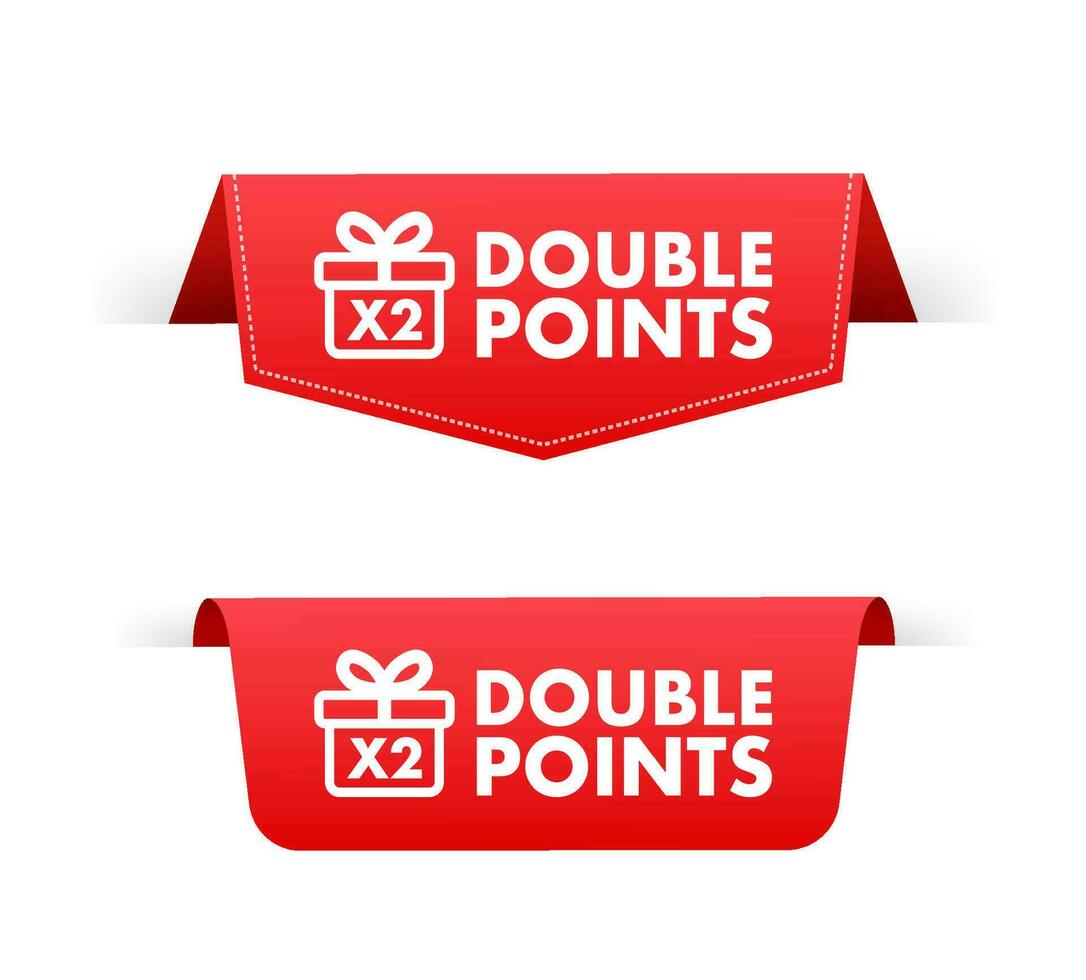 Flat icon with red double points for promotion design. Vector illustration design.