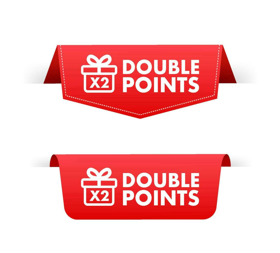 Flat icon with red double points for promotion design. Vector illustration design.