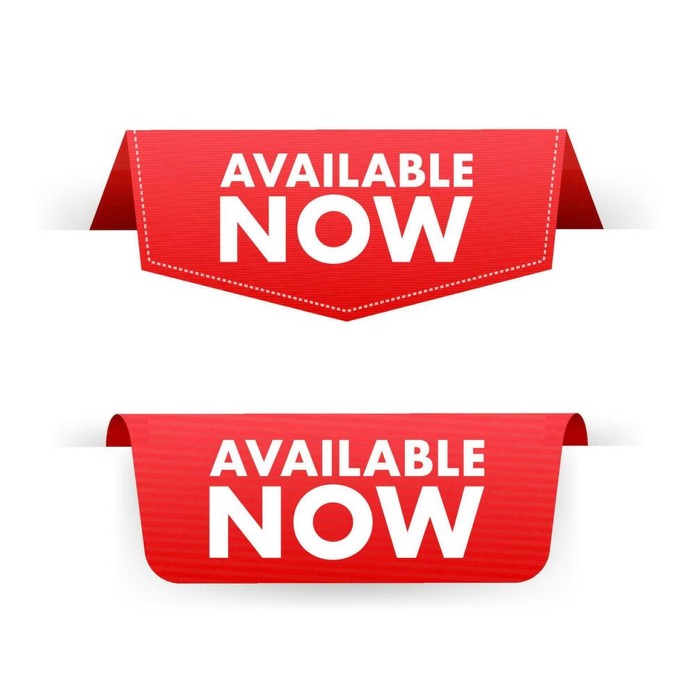 Available now label, badge. Shop now. Vector stock illustration