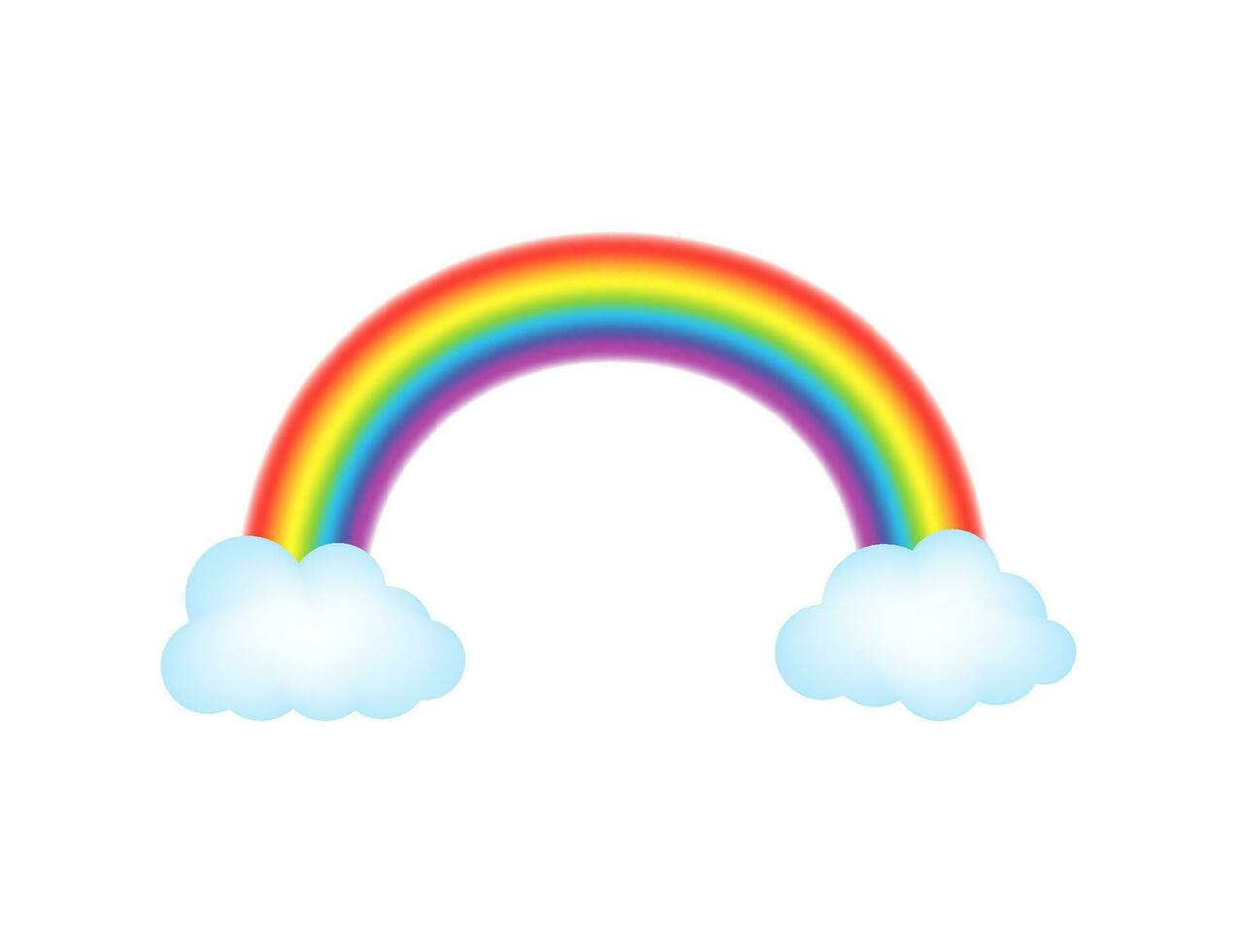 Rainbows in different shape realistic set on. vector stock illustration