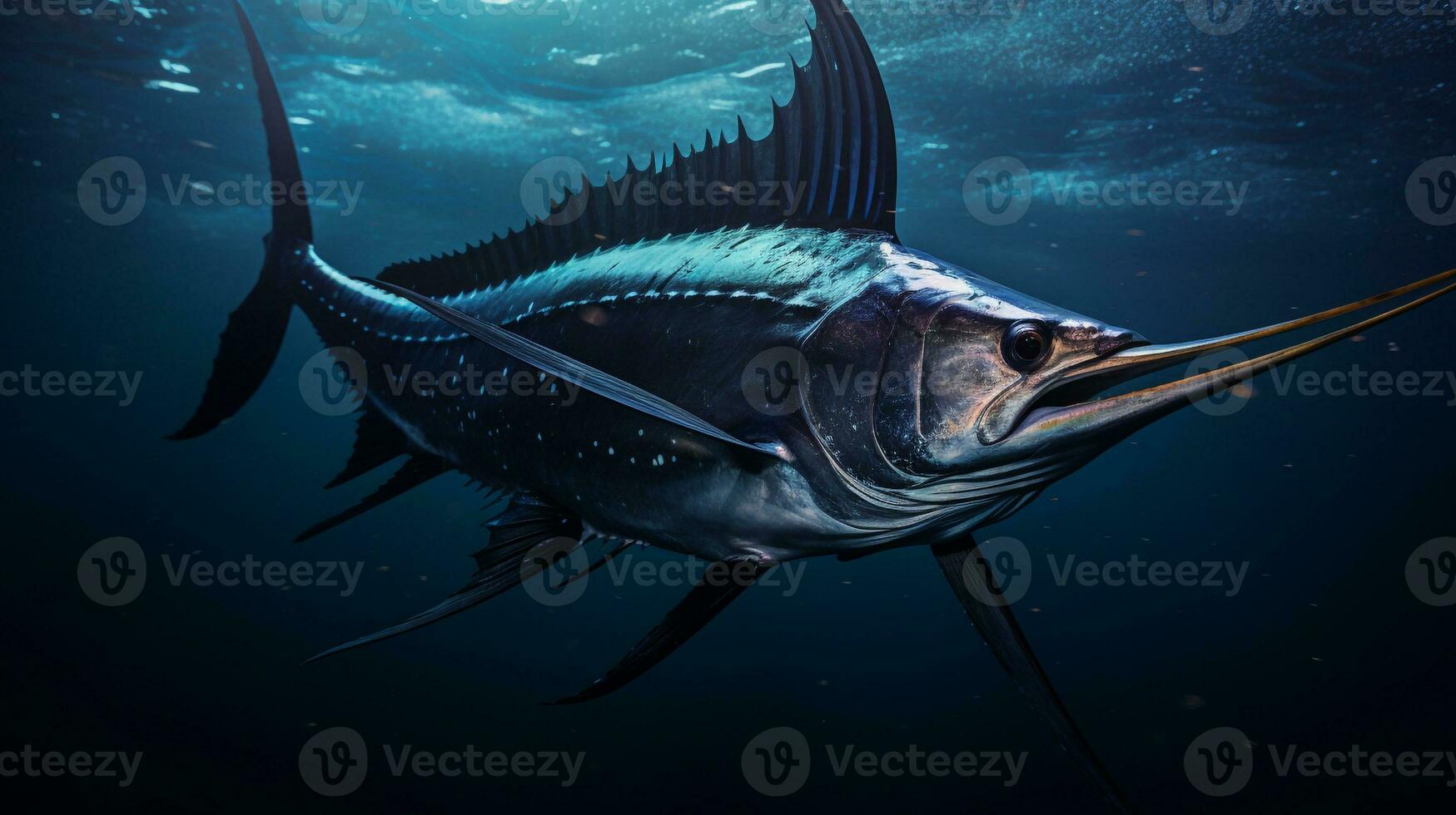 Wildlife photography of Photo of Swordfish. Generative AI