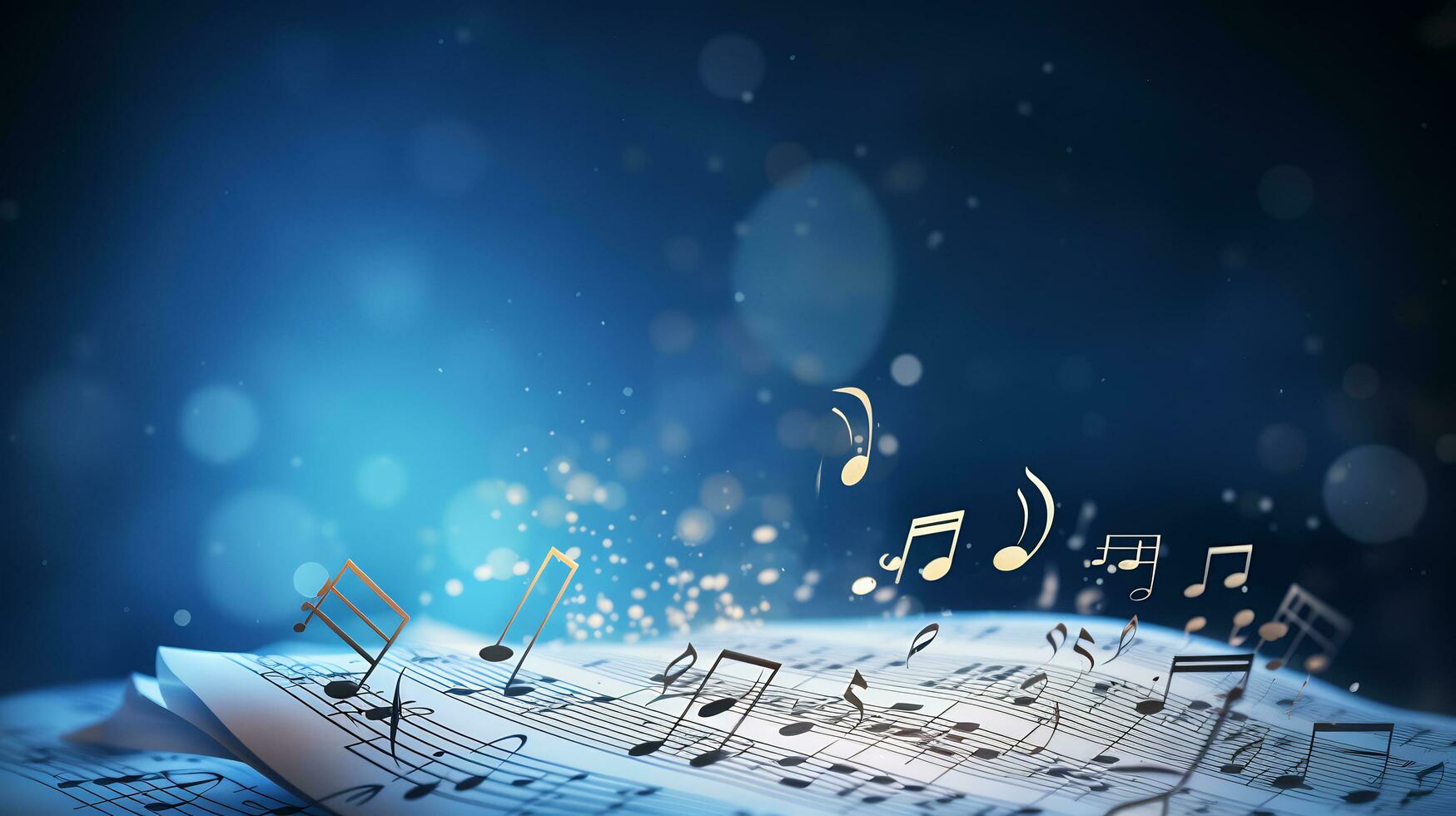 music symbol above the sheet background photo