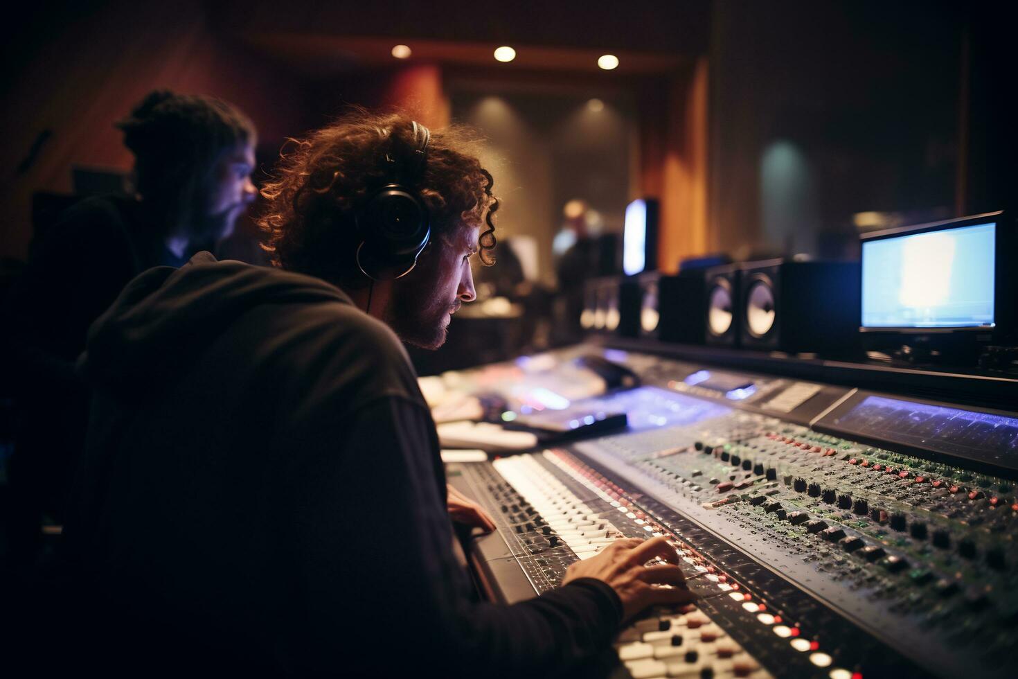 images of behind the scenes moments in recording studios photo